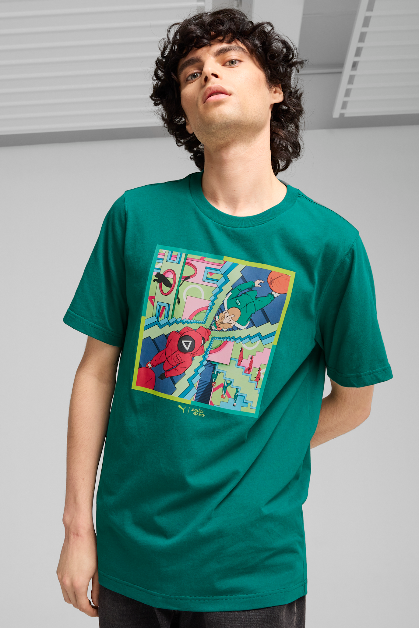 Мужская зеленая футболка PUMA x SQUID GAME Tee Men 1