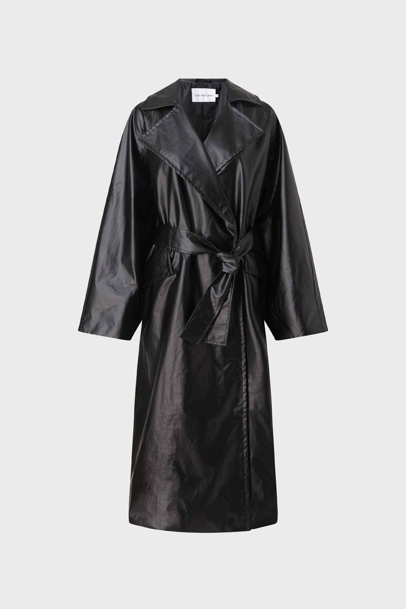 Женский черный тренч GLOSSY TRENCH COAT 1