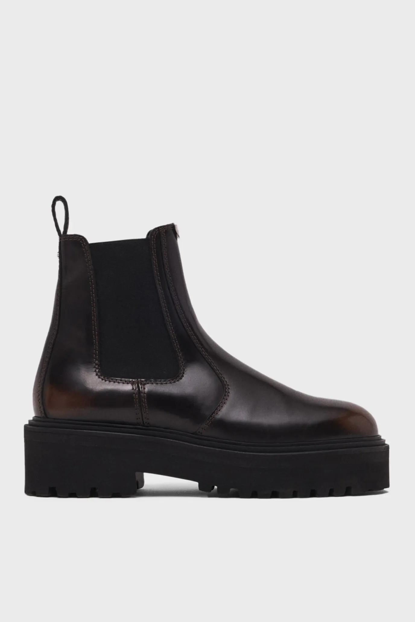 Жіночі темно-коричневі шкіряні челсі MAJE MFACH00817_DARK BROWN