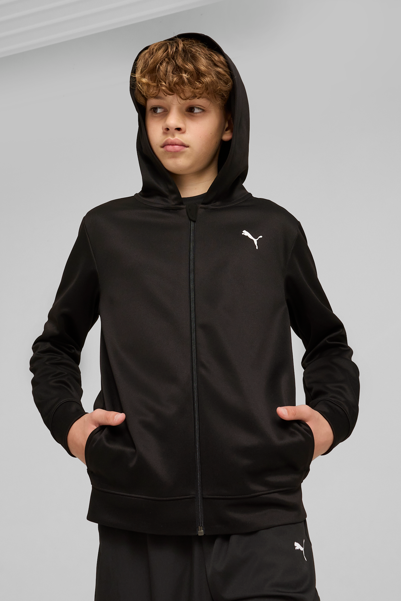 Детское черное худи Train All Day Essentials Full-Zip Jacket Youth 1