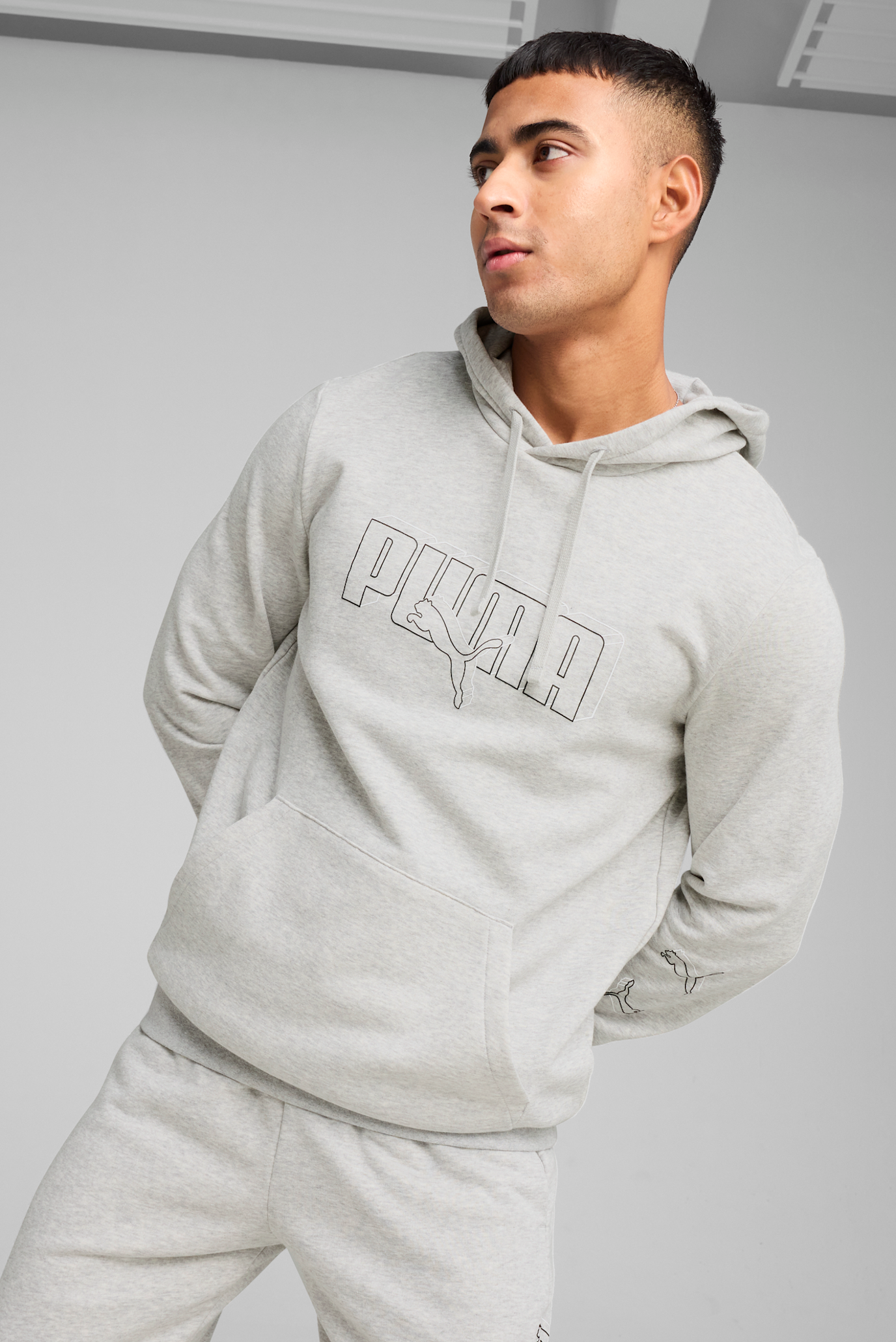 Мужское серое худи Essentials Logo Lab Execution Hoodie Men 1