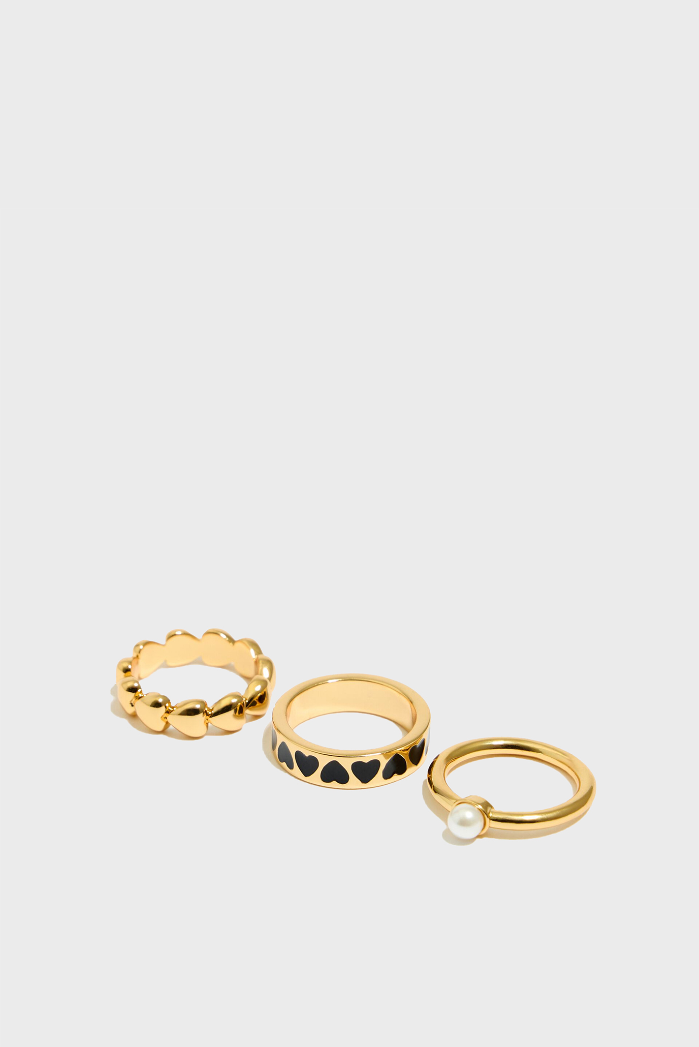 Женское золотистое кольцо (3 шт) 1