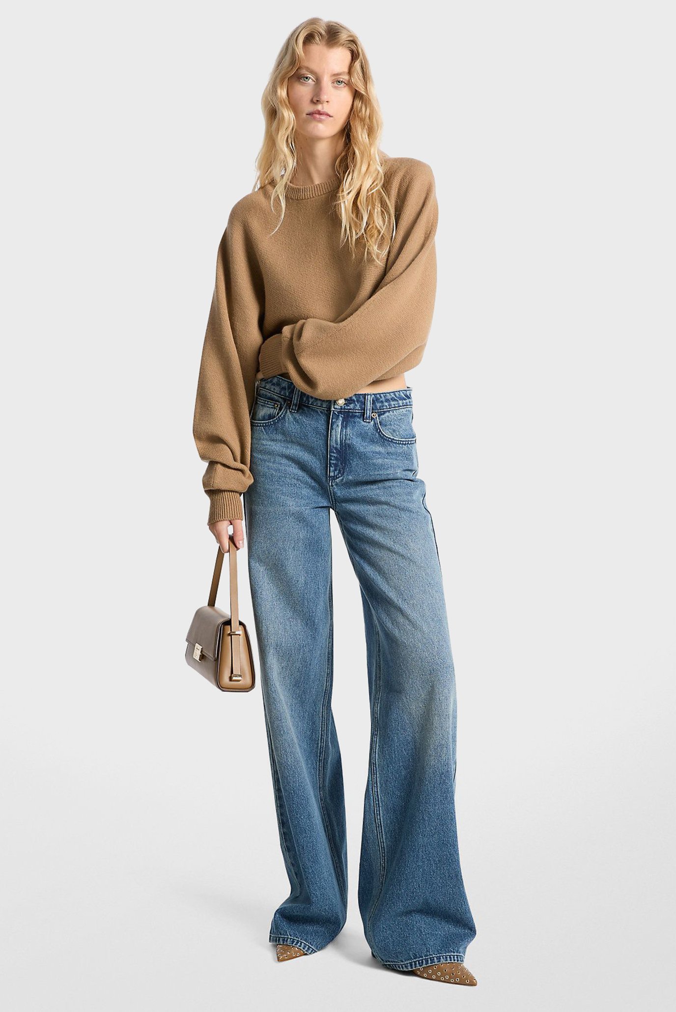 Женские синие джинсы RELAXED WIDE LEG Синий 40 Michael Kors MF49065FAU Женские синие джинсы RELAXED WIDE LEG Синий 40 Michael Kors MF49065FAU