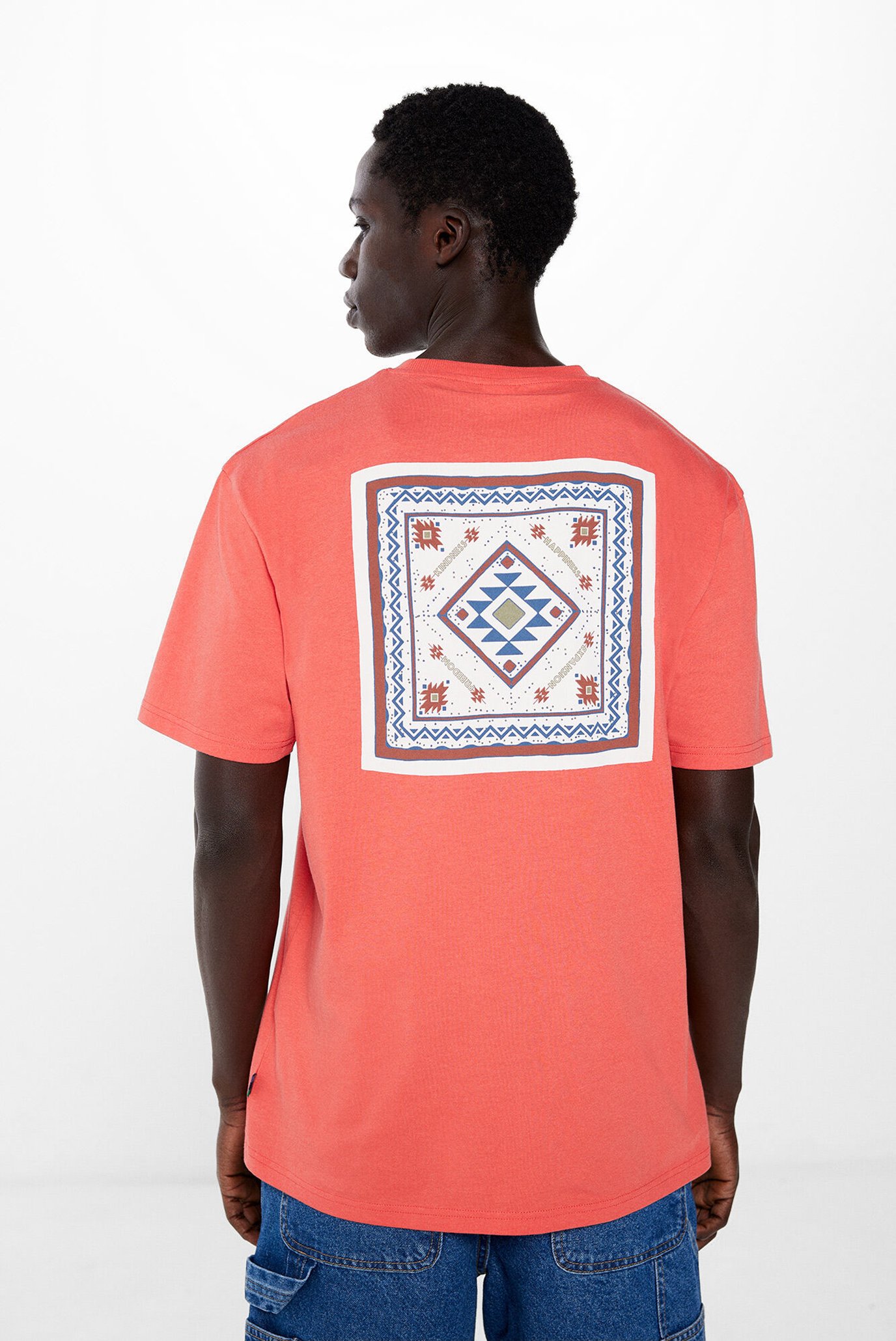 Чоловіча коралова футболка Ethnic 1