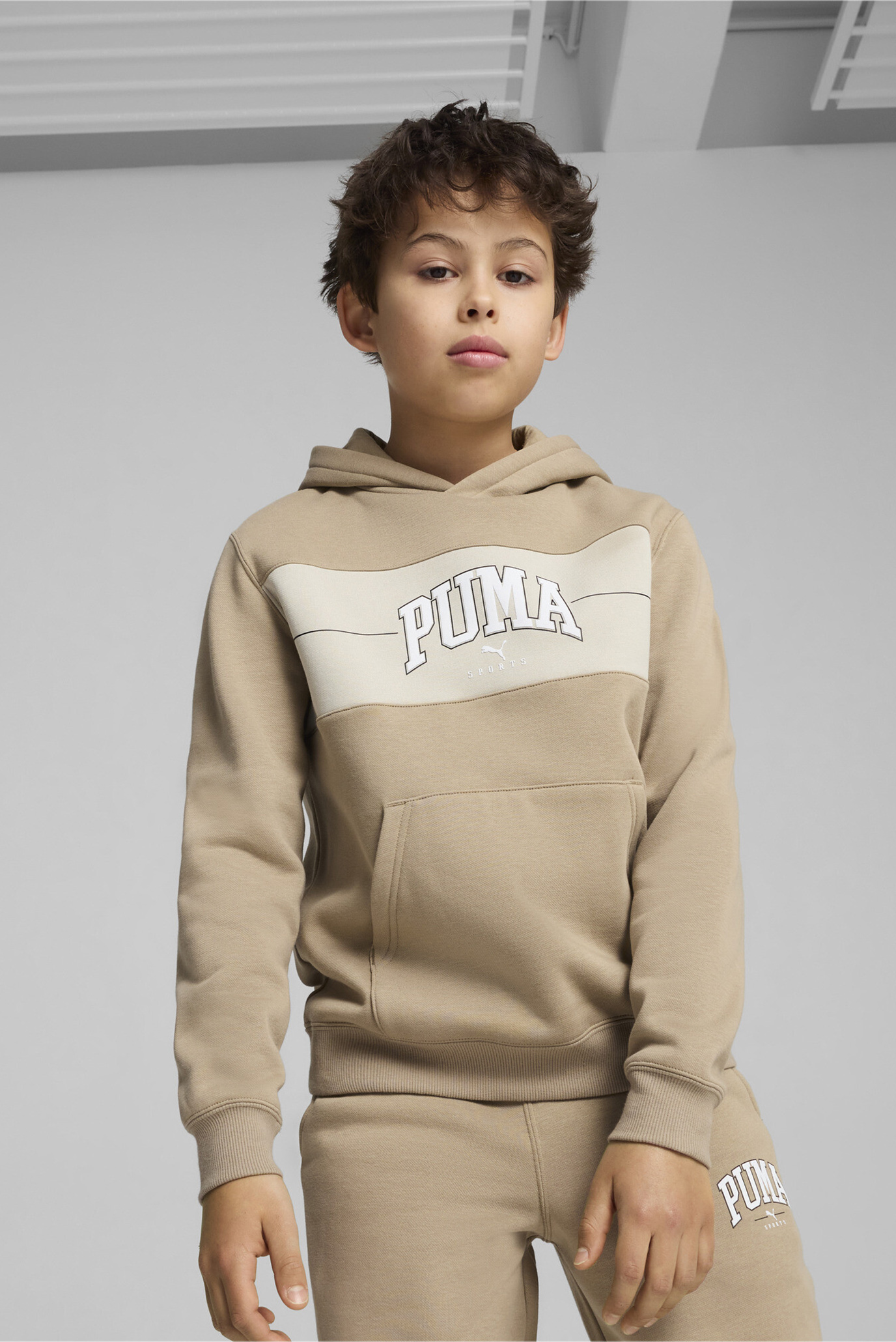 Детское бежевое худи PUMA SQUAD Hoodie Youth 1