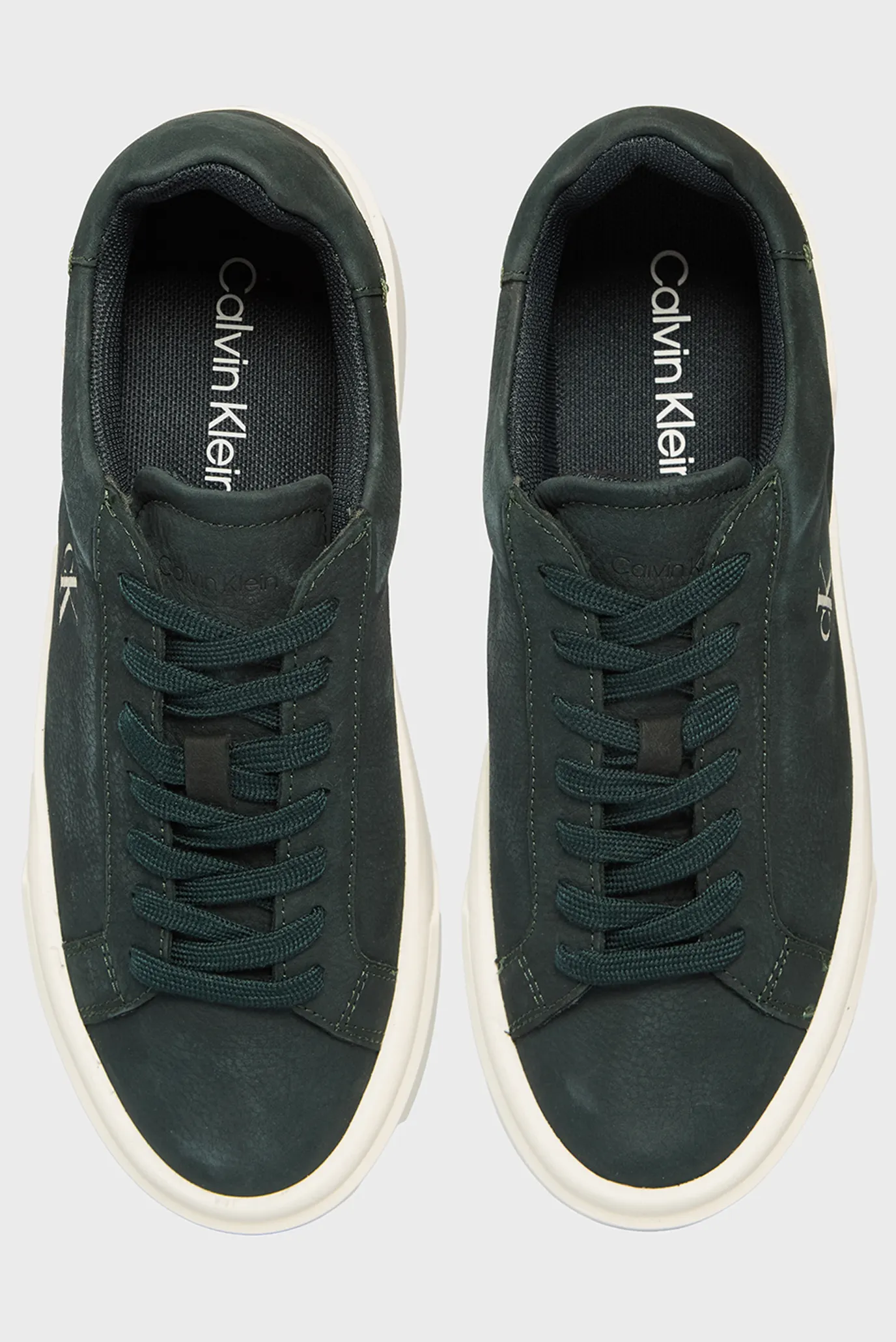 Женские темно-зеленые кожаные сникерсы FLATFORM 4