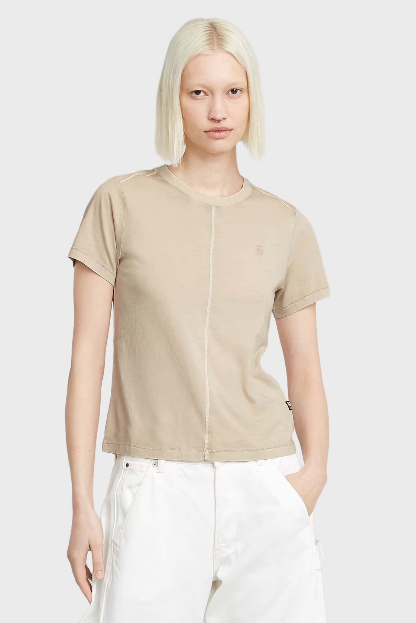 Женская бежевая футболка Overdyed Бежевый XS G-Star RAW D24499,B059 Женская бежевая футболка Overdyed Бежевый XS G-Star RAW D24499,B059