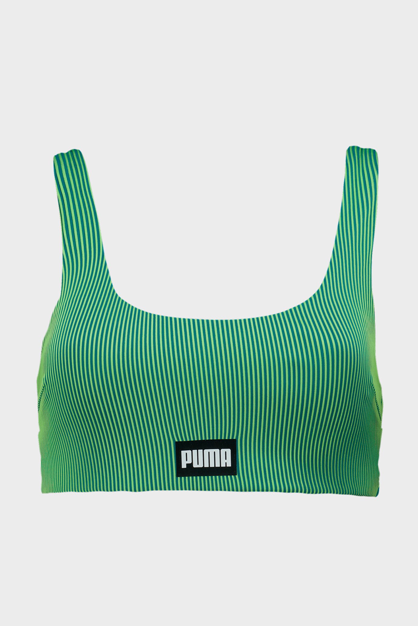 Женский зеленый лиф от купальника PUMA Swim Women Ribber Scoop Top 1