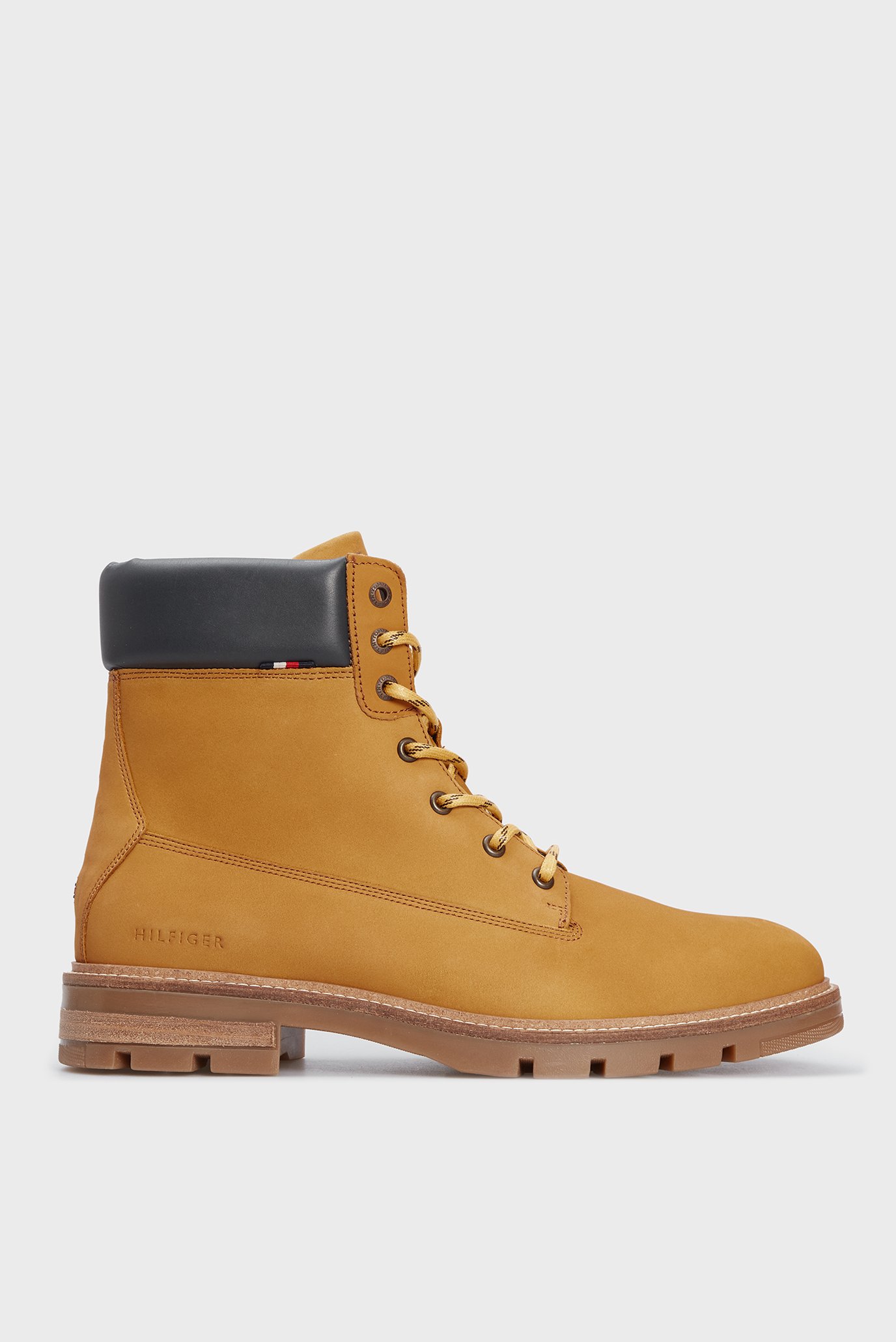 Чоловічі руді шкіряні черевики HILFIGER PADDED NUBUCK BOOT 1