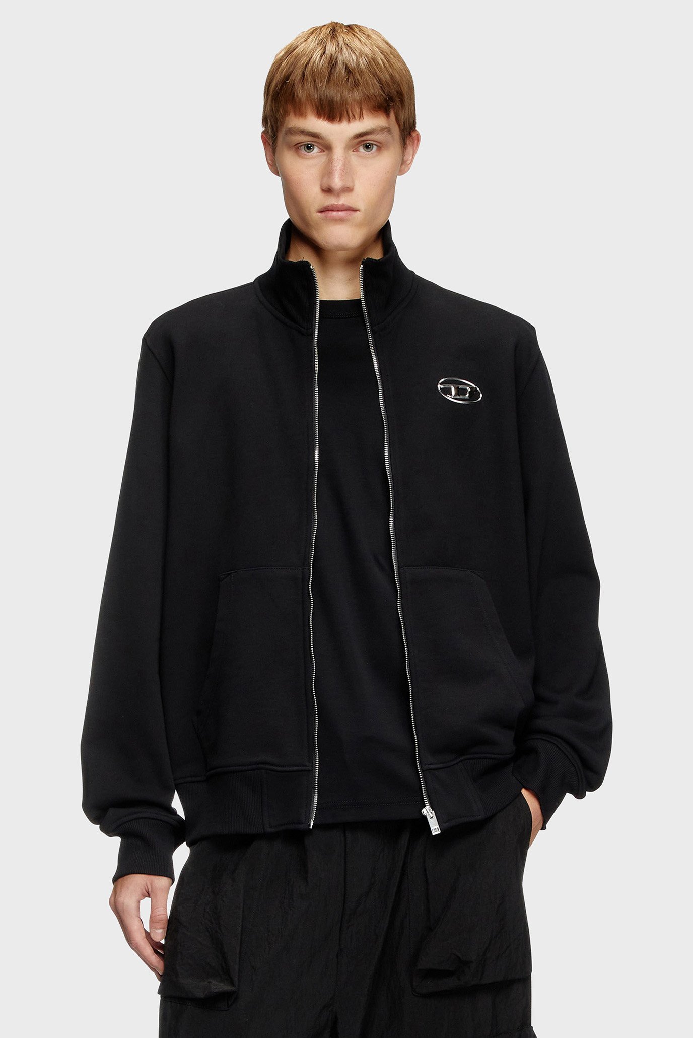 Мужская черная спортивная кофта S-GINNI-ZIP-OD Черный S Diesel A11439 0BMBJ Мужская черная спортивная кофта S-GINNI-ZIP-OD Черный S Diesel A11439 0BMBJ