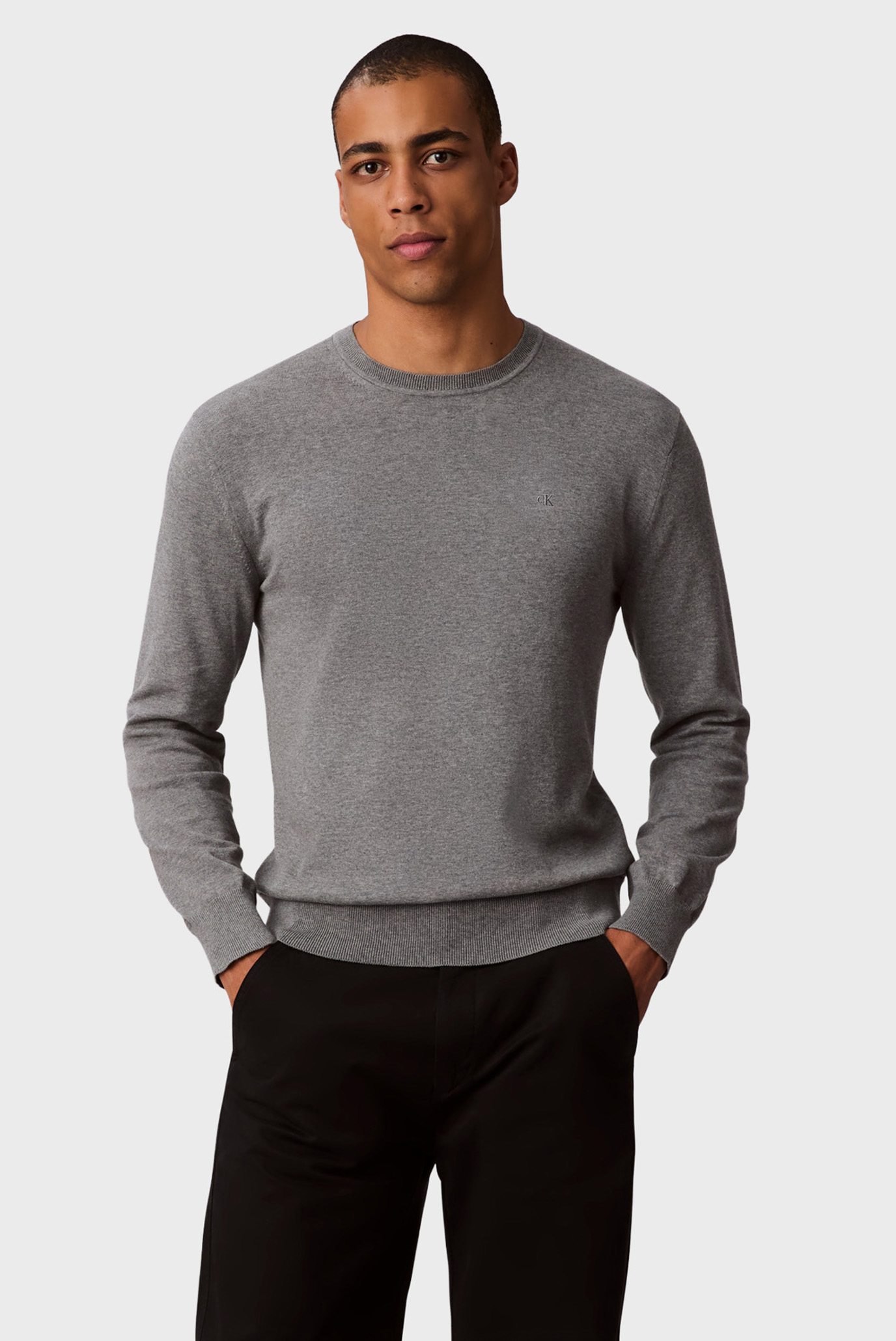 Мужской серый джемпер SUPIMA Серый XXL Calvin Klein LV040BM343 Мужской серый джемпер SUPIMA Серый XXL Calvin Klein LV040BM343