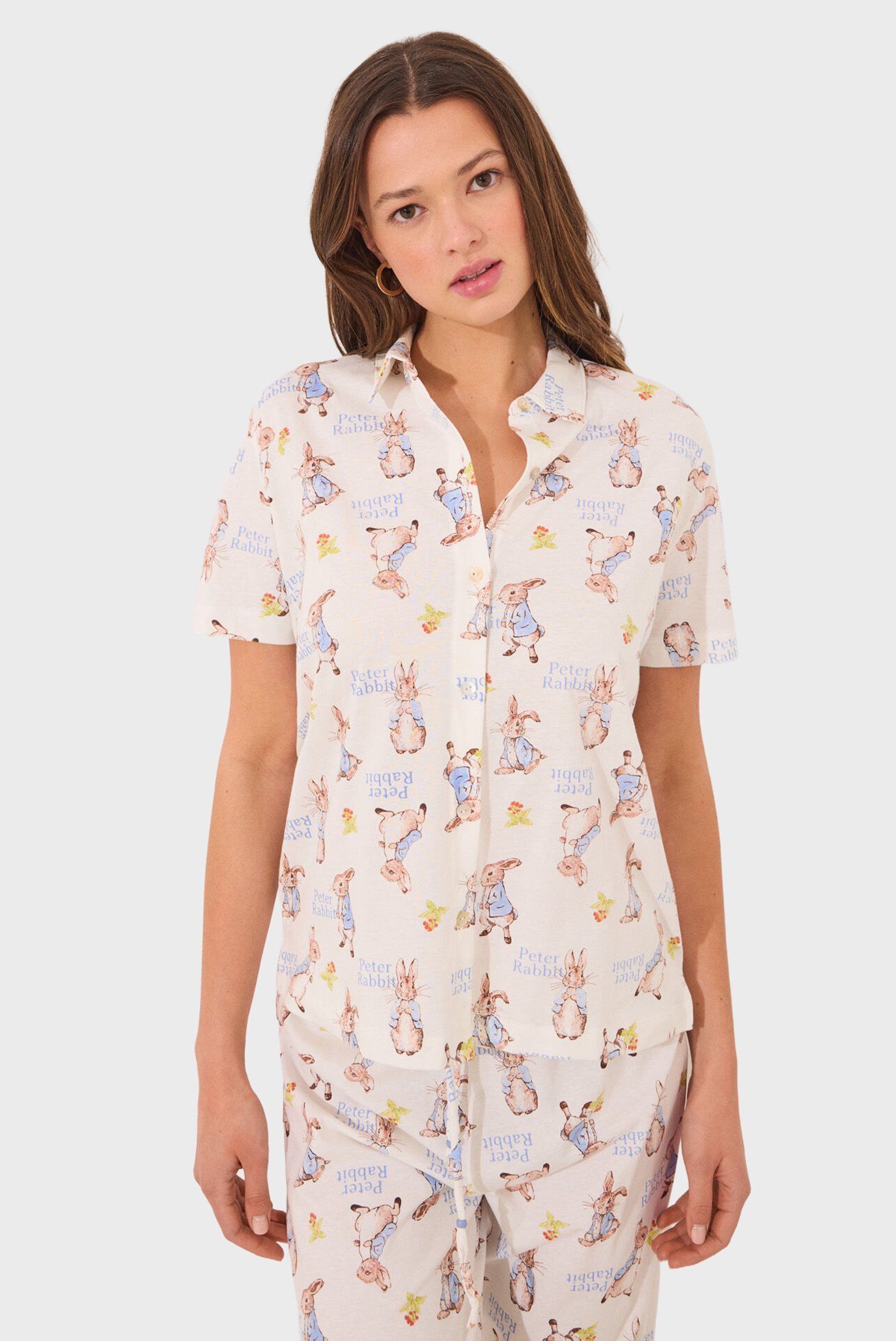 Женская белая пижама с узором (рубашка, брюки) Peter Rabbit Белый XL womensecret 3139864 Женская белая пижама с узором (рубашка, брюки) Peter Rabbit Белый XL womensecret 3139864