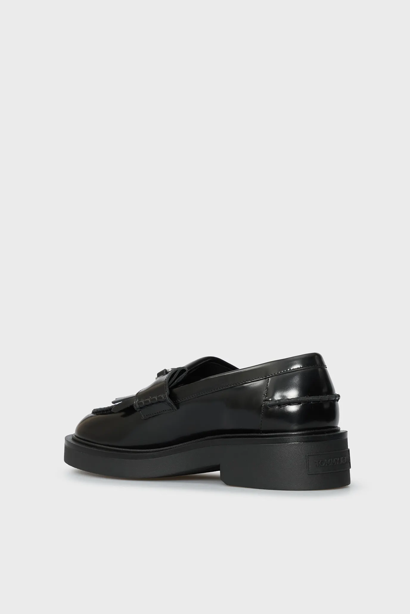 Женские черные кожаные лоферы FRINGES 5