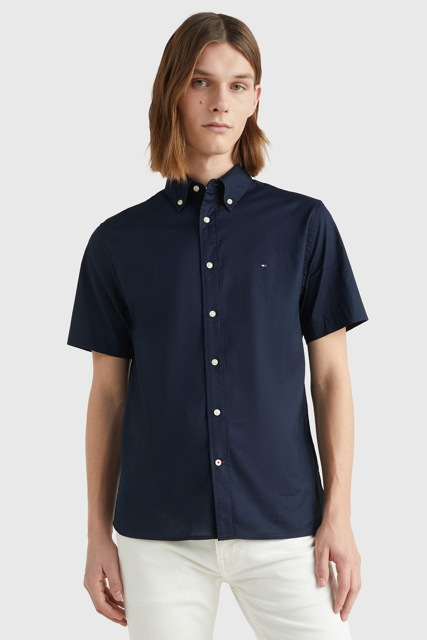 Мужская темно-синяя рубашка FLEX POPLIN RF Tommy Hilfiger MW0MW31382 ...