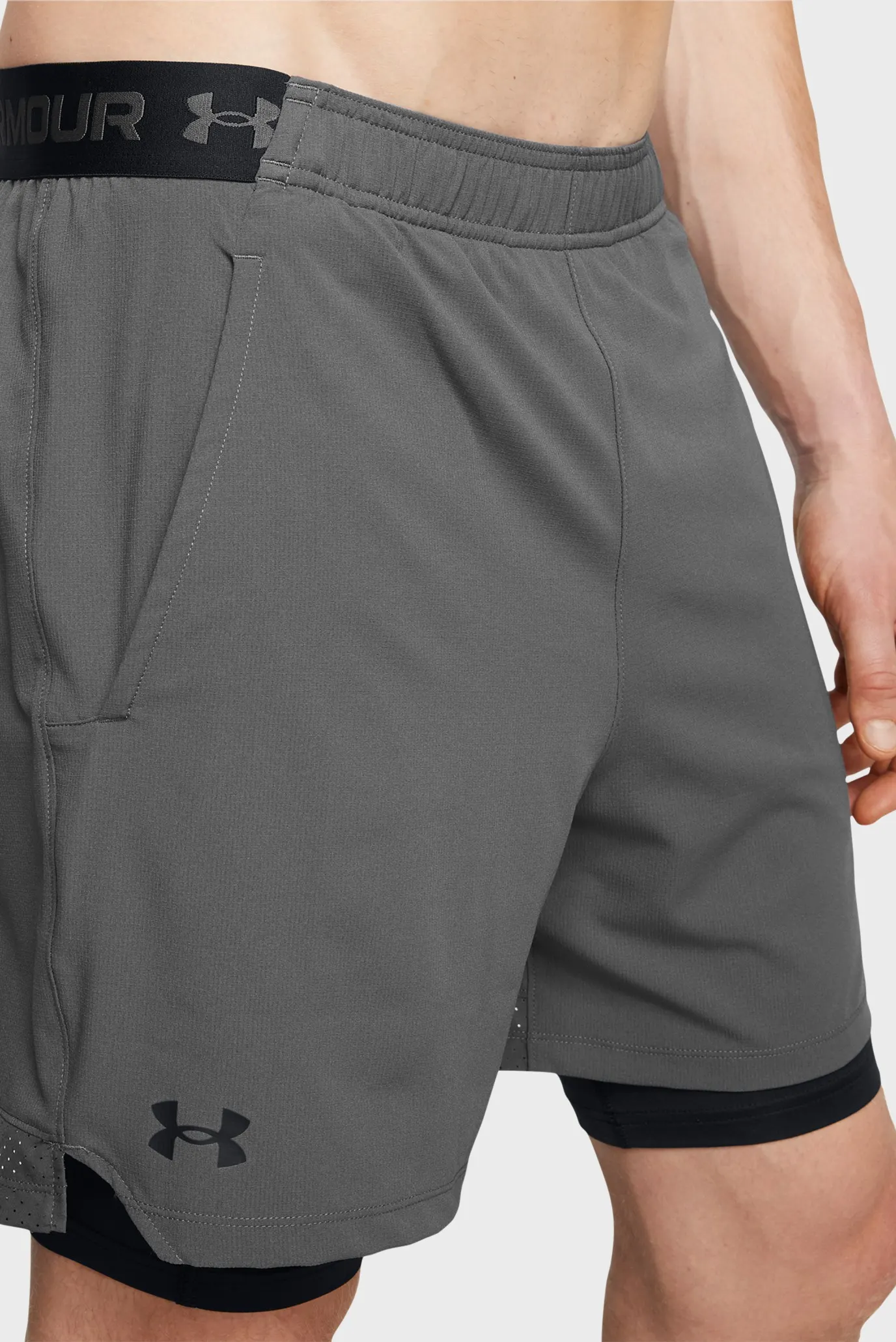 Чоловічі сірі шорти UA Vanish Woven 2in1 Sts 4