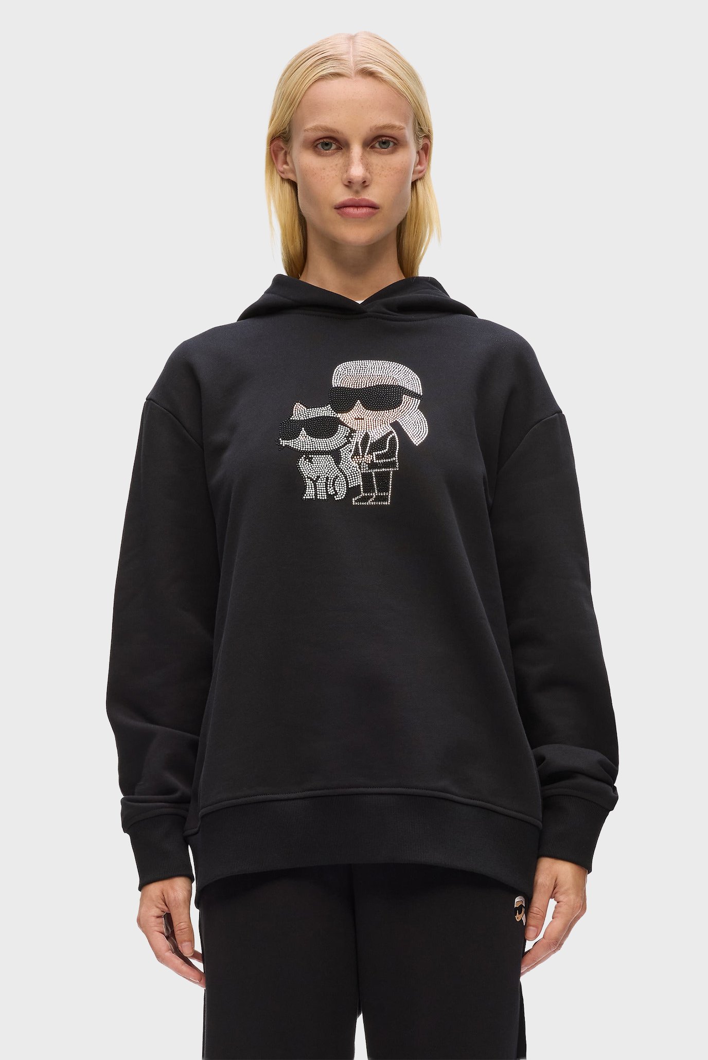 Женское черное худи ikon Черный XL Karl Lagerfeld A4W20070 Женское черное худи ikon Черный XL Karl Lagerfeld A4W20070