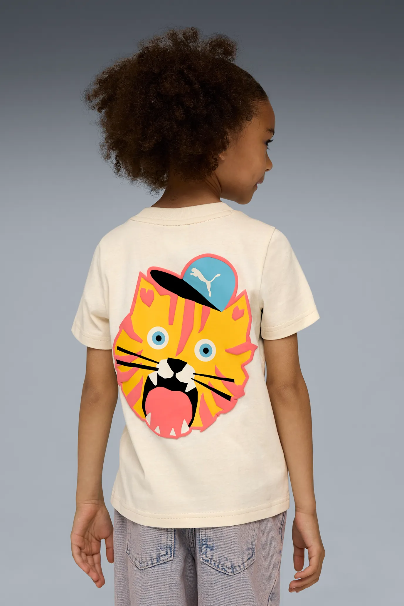 Детская бежевая футболка Moody Cat Graphic Tee I Kids 4