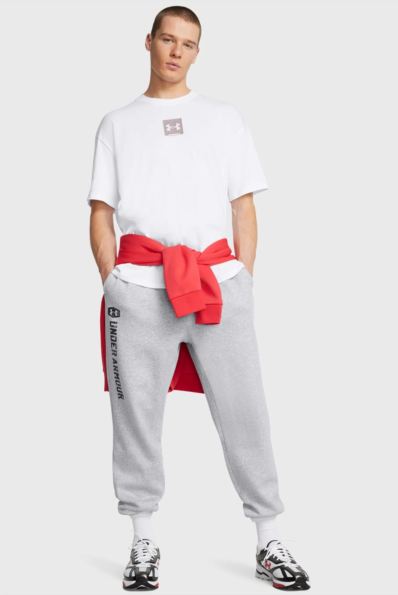 Мужская белая футболка UA M HW OS SM BOX SS 2