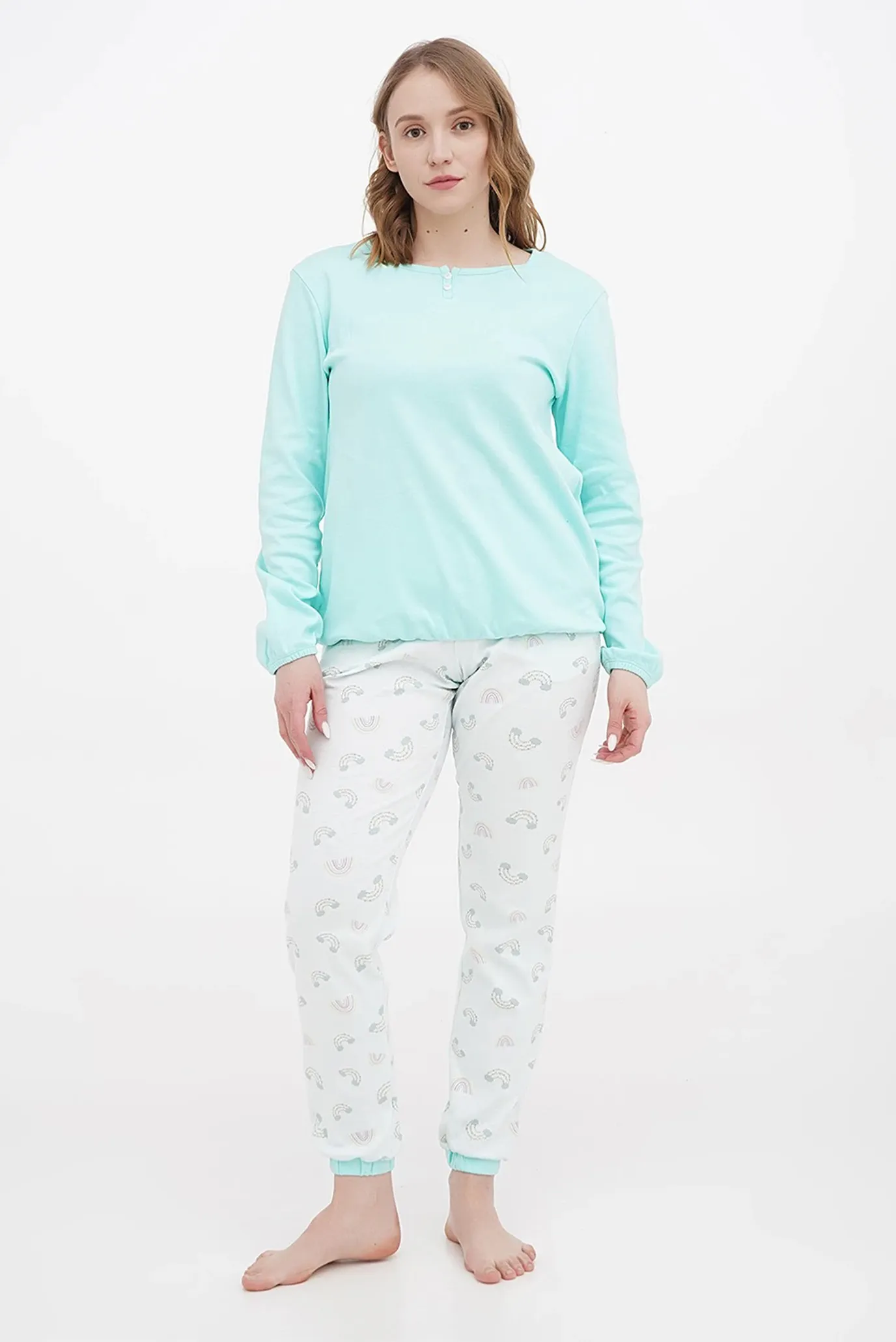 Женская пижама (лонгслив, брюки) 1