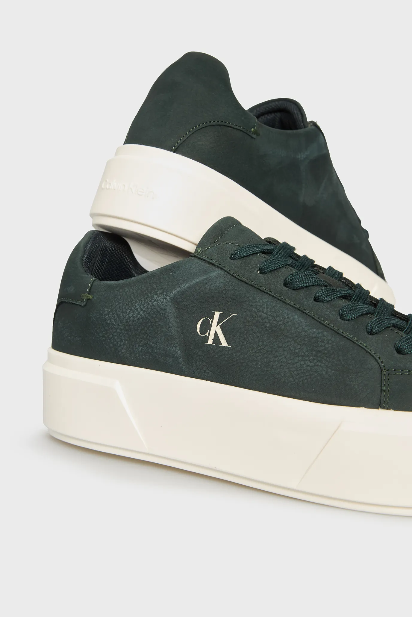 Женские темно-зеленые кожаные сникерсы FLATFORM 2