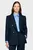 Жіночий темно-синій вовняний жакет у смужку