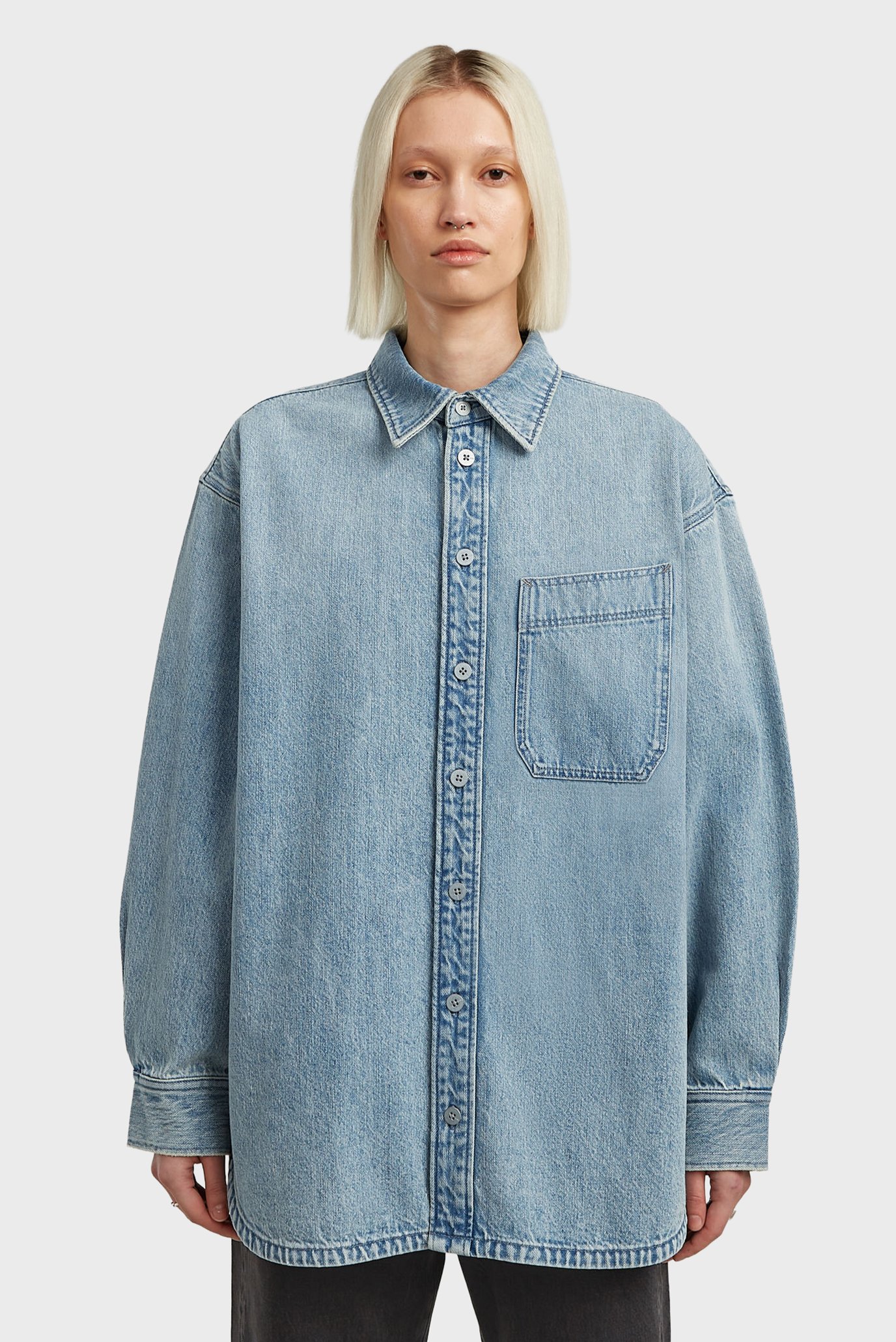 Женская голубая джинсовая рубашка Maxi Голубой S G-Star RAW D27695,D788 Женская голубая джинсовая рубашка Maxi Голубой S G-Star RAW D27695,D788