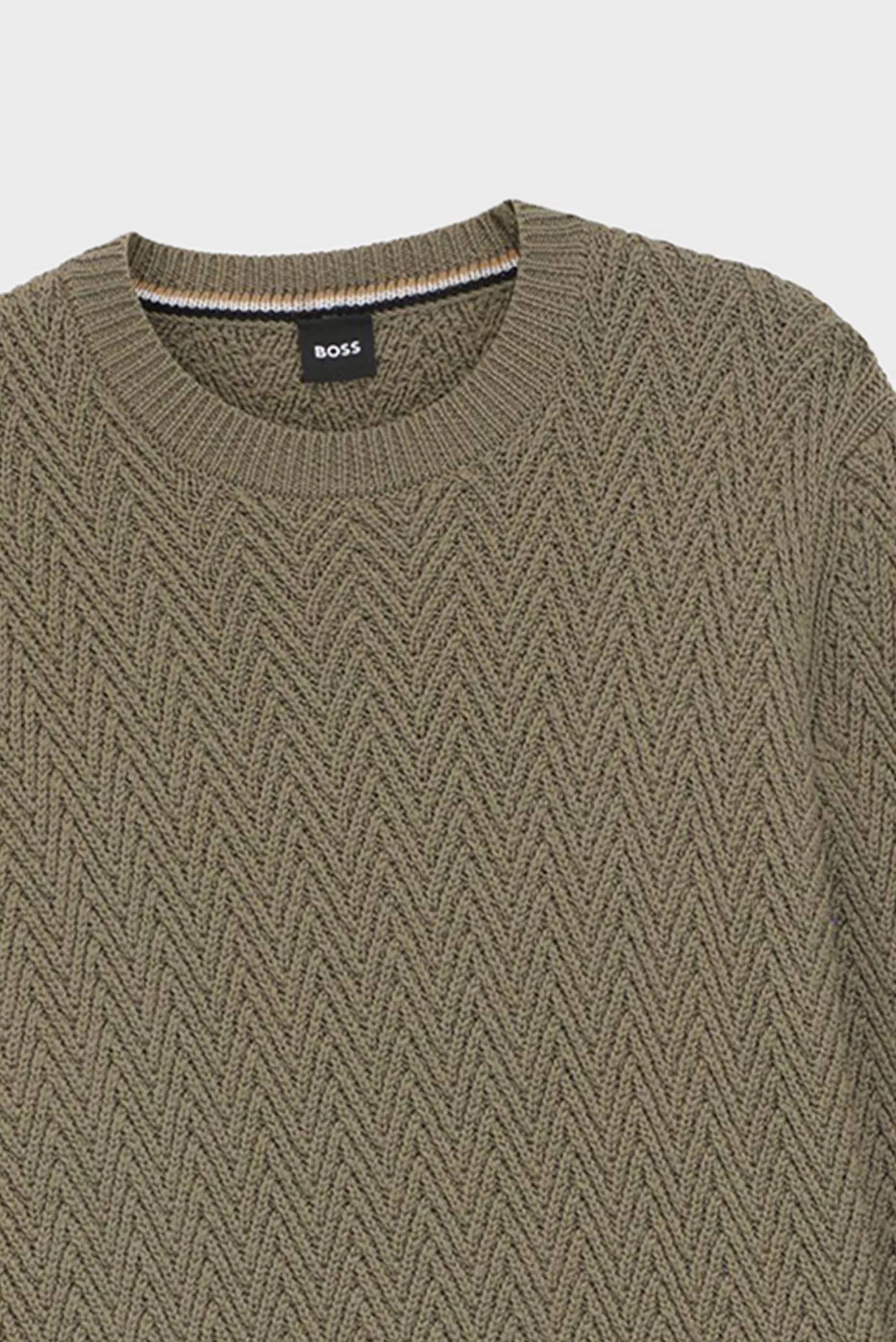 Мужской оливковый шерстяной джемпер 2