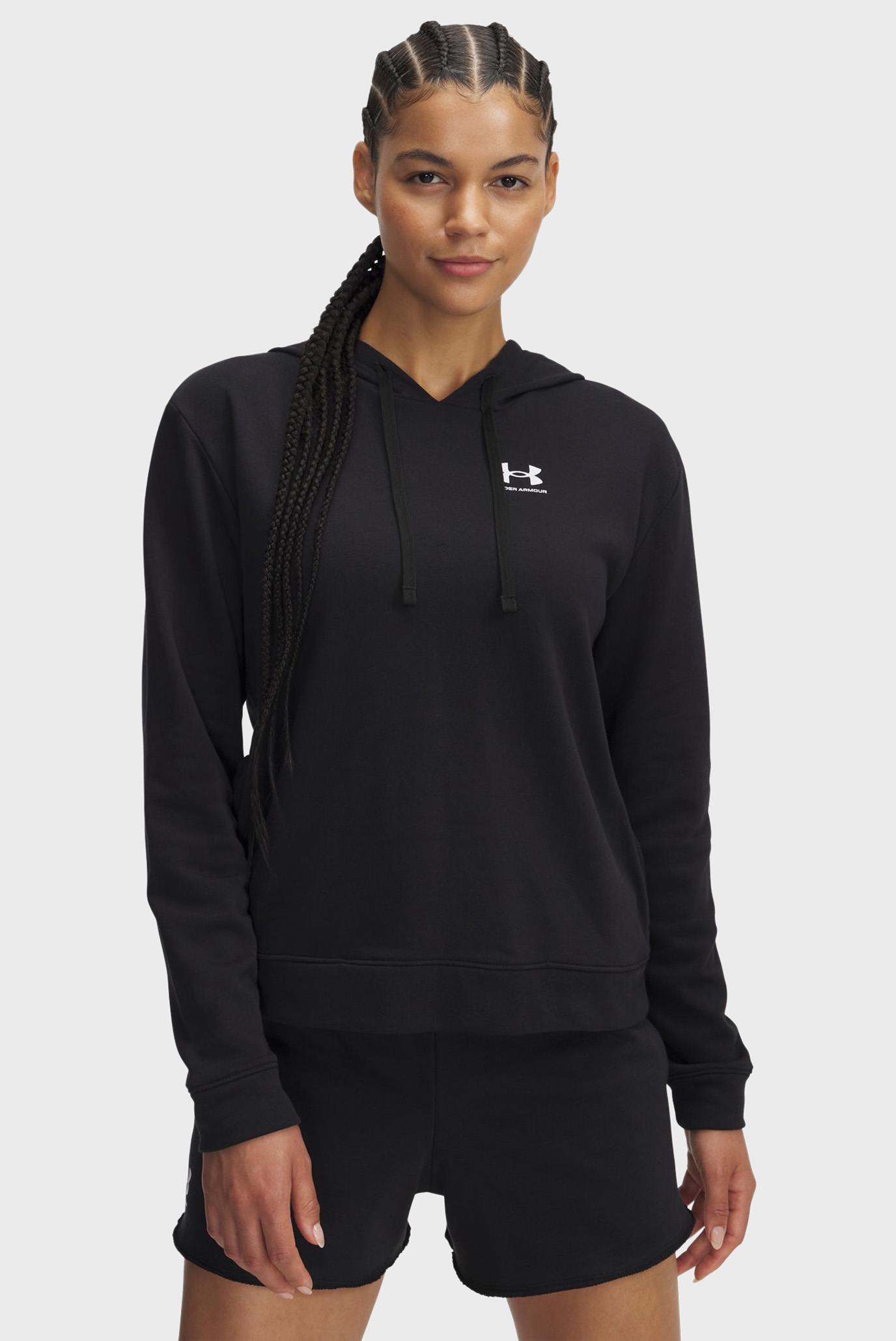 Женское черное худи UA Rival Terry Hoodie Черный XL Under Armour 6005511-001 Женское черное худи UA Rival Terry Hoodie Черный XL Under Armour 6005511-001