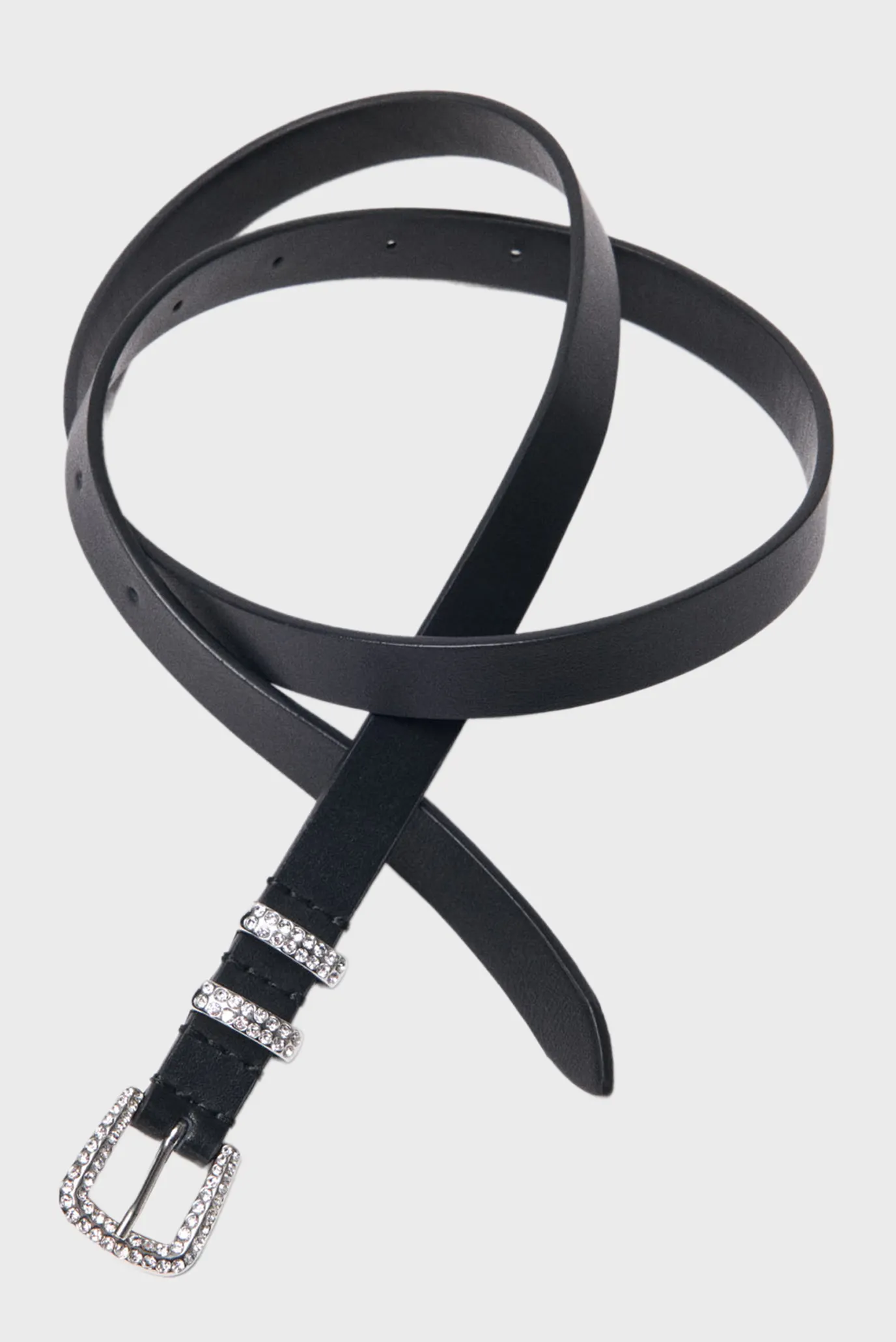 Жіночий чорний шкіряний ремінь 2