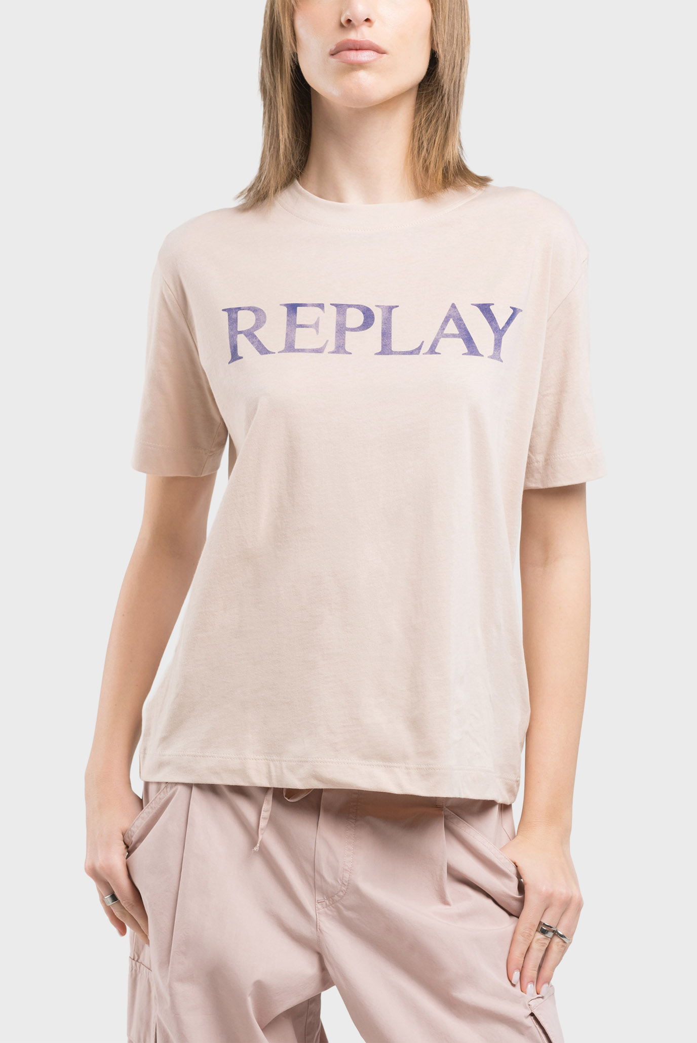 Женская пудровая футболка Розовый XS Replay W3379B.000.20994