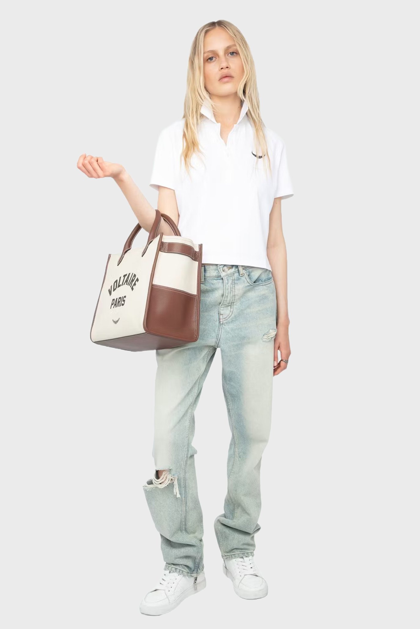 Женское белое поло Mirta Белый M ZADIG&VOLTAIRE JWTS02792_WHITE Женское белое поло Mirta Белый M ZADIG&VOLTAIRE JWTS02792_WHITE