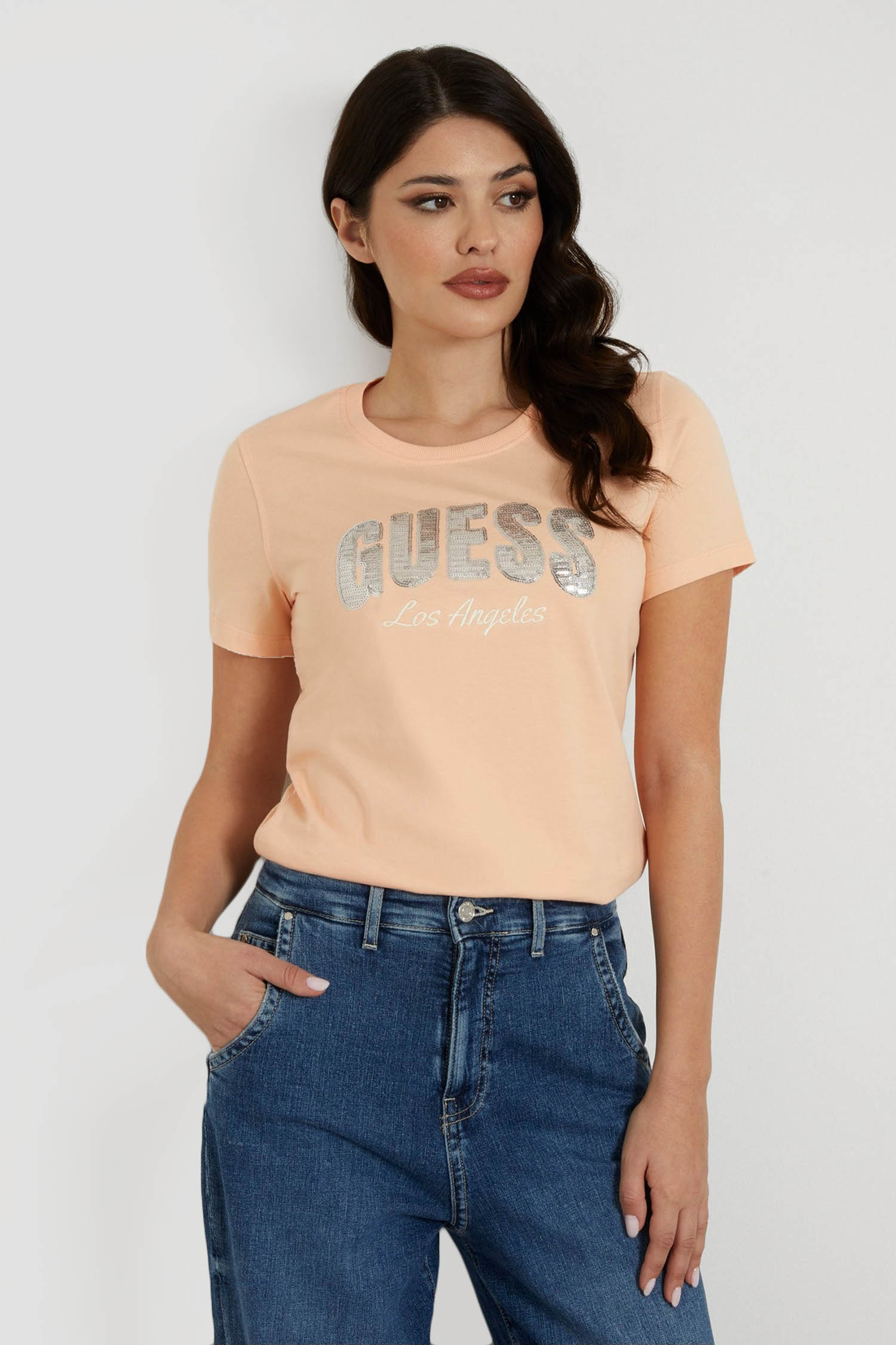 Жіноча персикова футболка 1