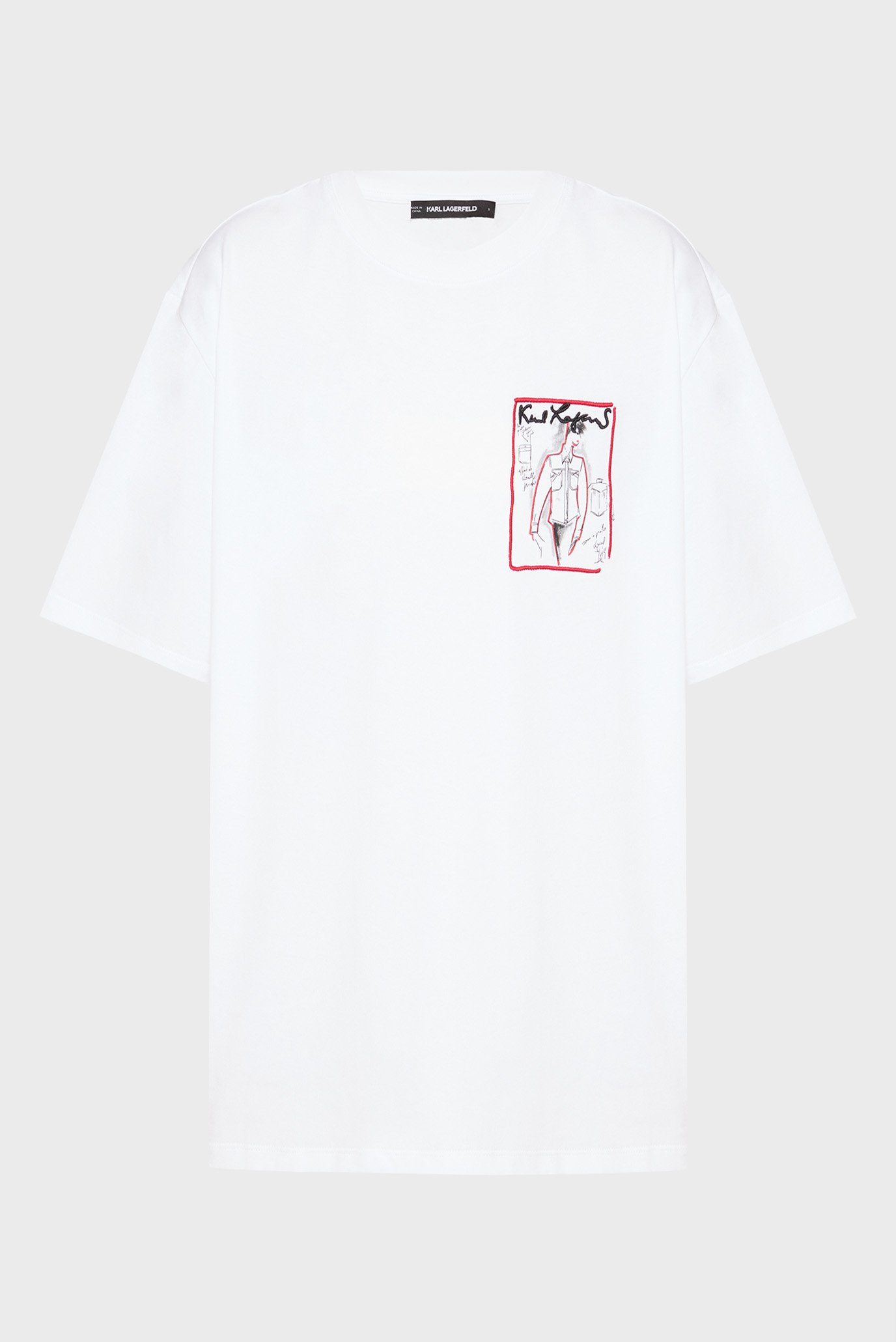 Женская белая футболка karl series oversized Белый S Karl Lagerfeld A3W17100 Женская белая футболка karl series oversized Белый S Karl Lagerfeld A3W17100