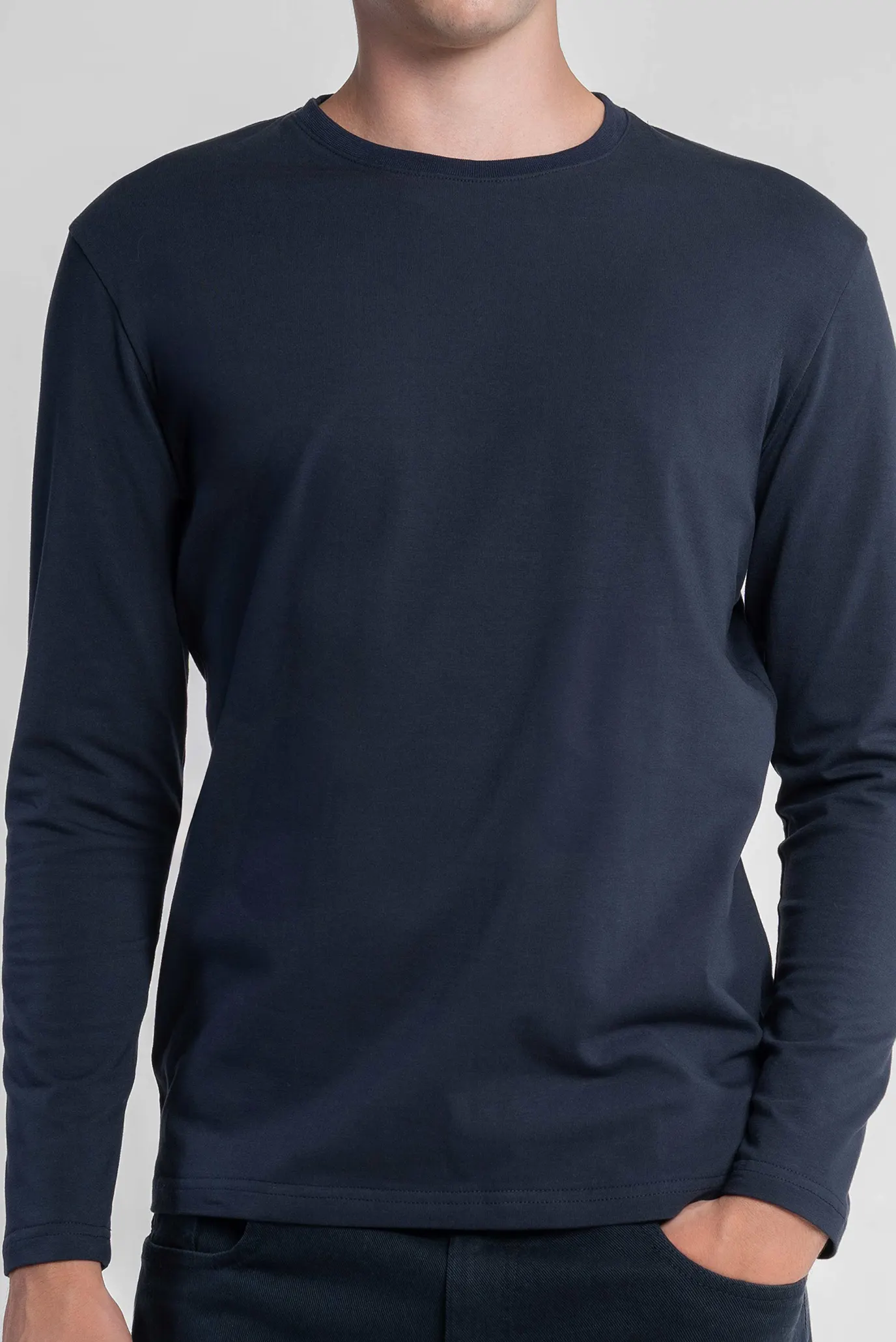 Мужской темно-синий лонгслив 4