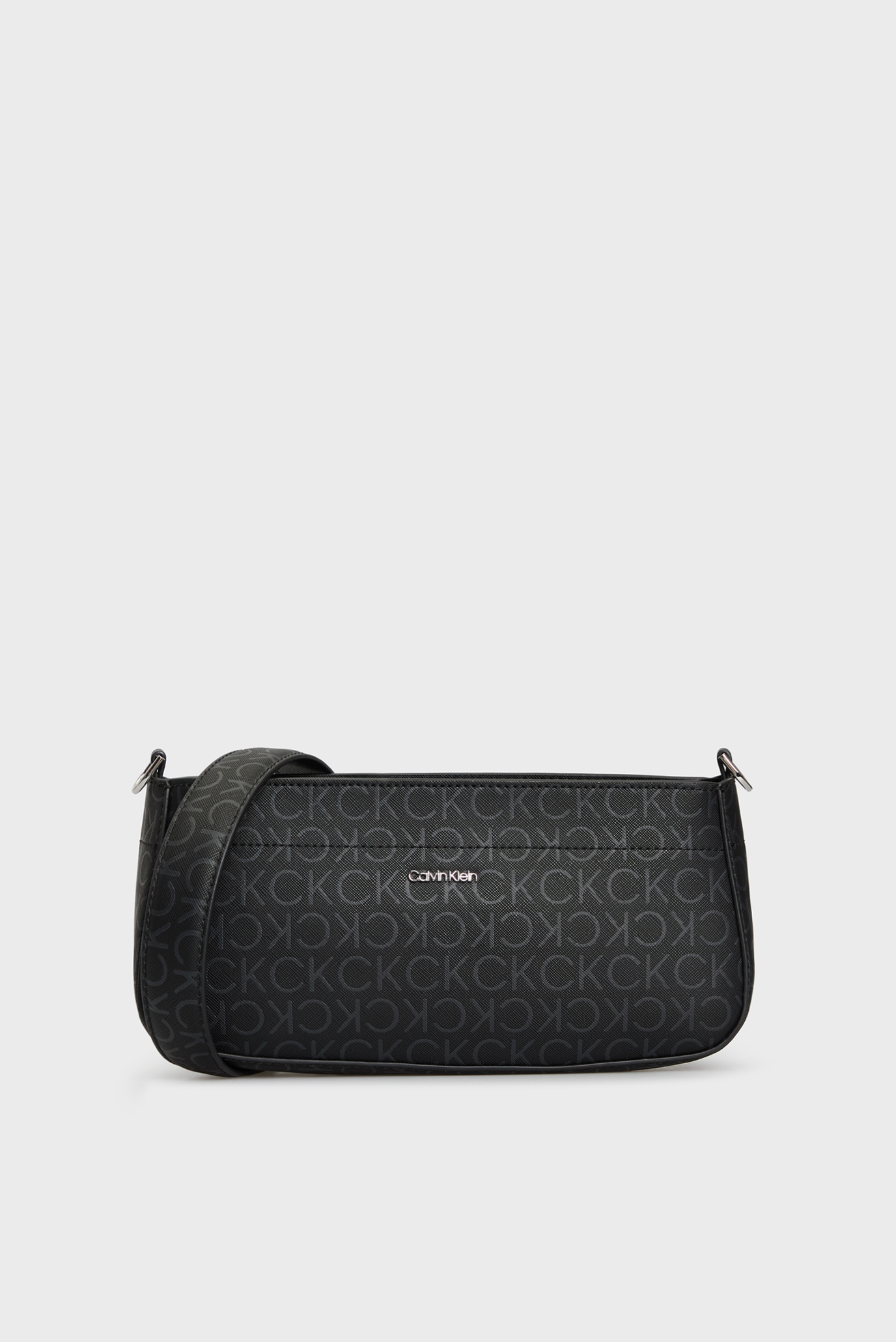 Женская черная сумка с узором CK BUSINESS SHOULDER BAG_MONO 1