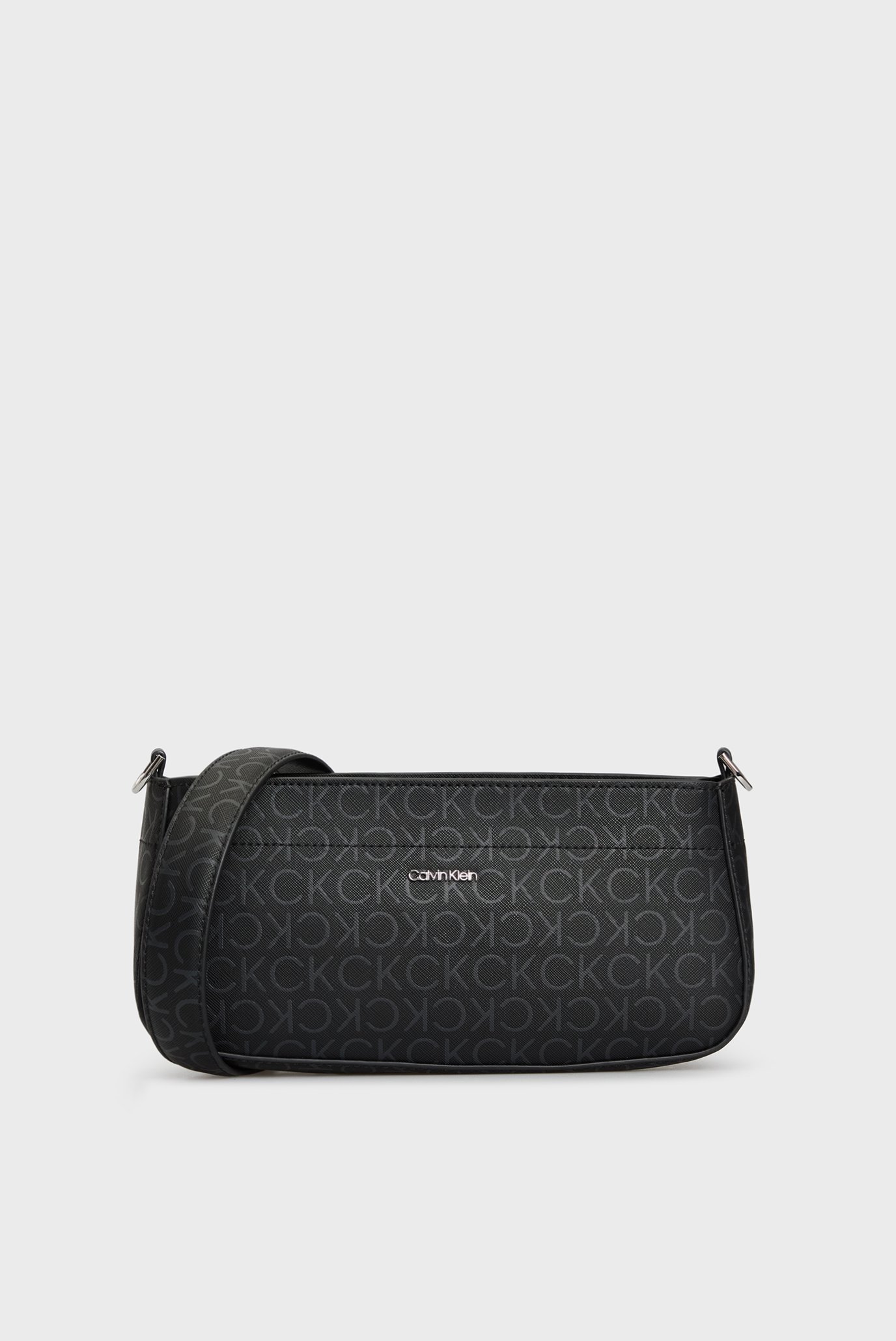 Жіноча чорна сумка з візерунком CK BUSINESS SHOULDER BAG_MONO 1