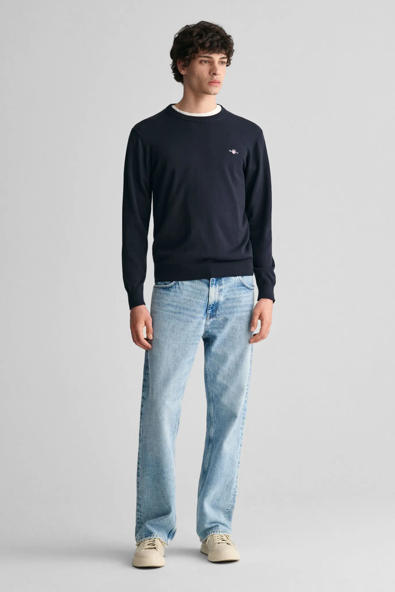 Мужской темно-синий джемпер CLAIC COTTON C-NECK 2