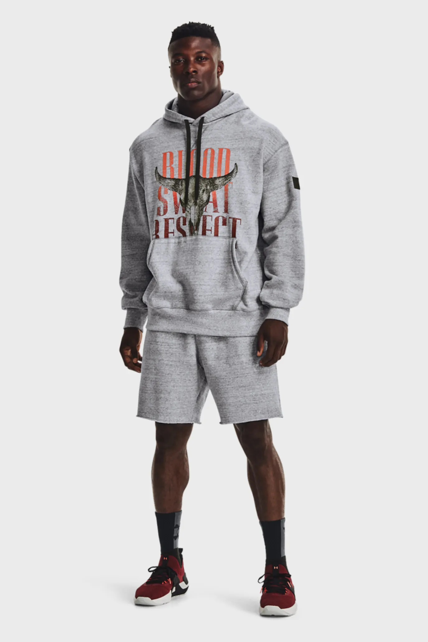 【Hide69】Mr. Rebels Чоловіче сіре худі UA Pjt Rck Originators HD Under Armour