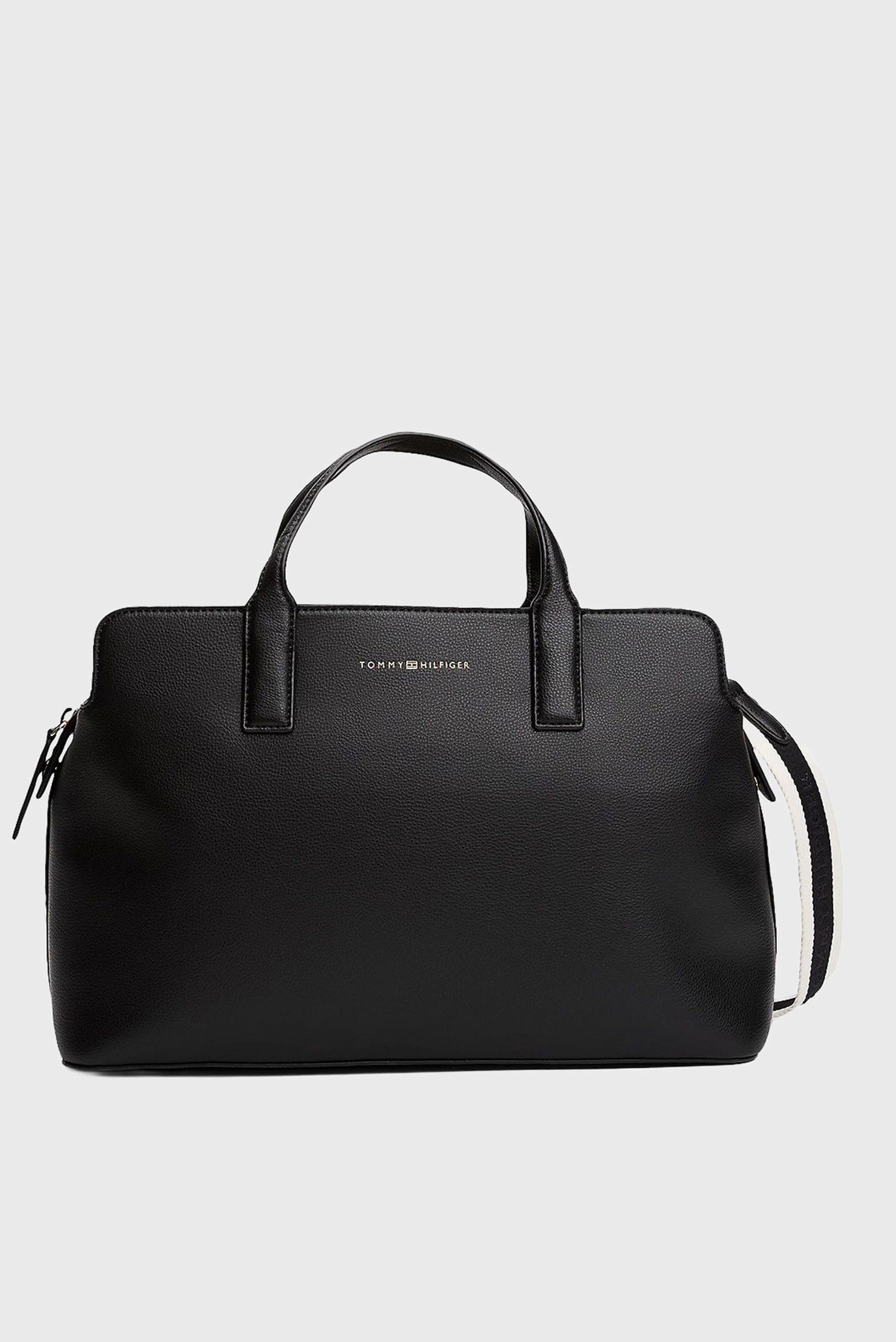 Женская черная сумка TH LOGOTAPE SATCHEL Черный ONESIZE Tommy Hilfiger AW0AW17634 Женская черная сумка TH LOGOTAPE SATCHEL Черный ONESIZE Tommy Hilfiger AW0AW17634