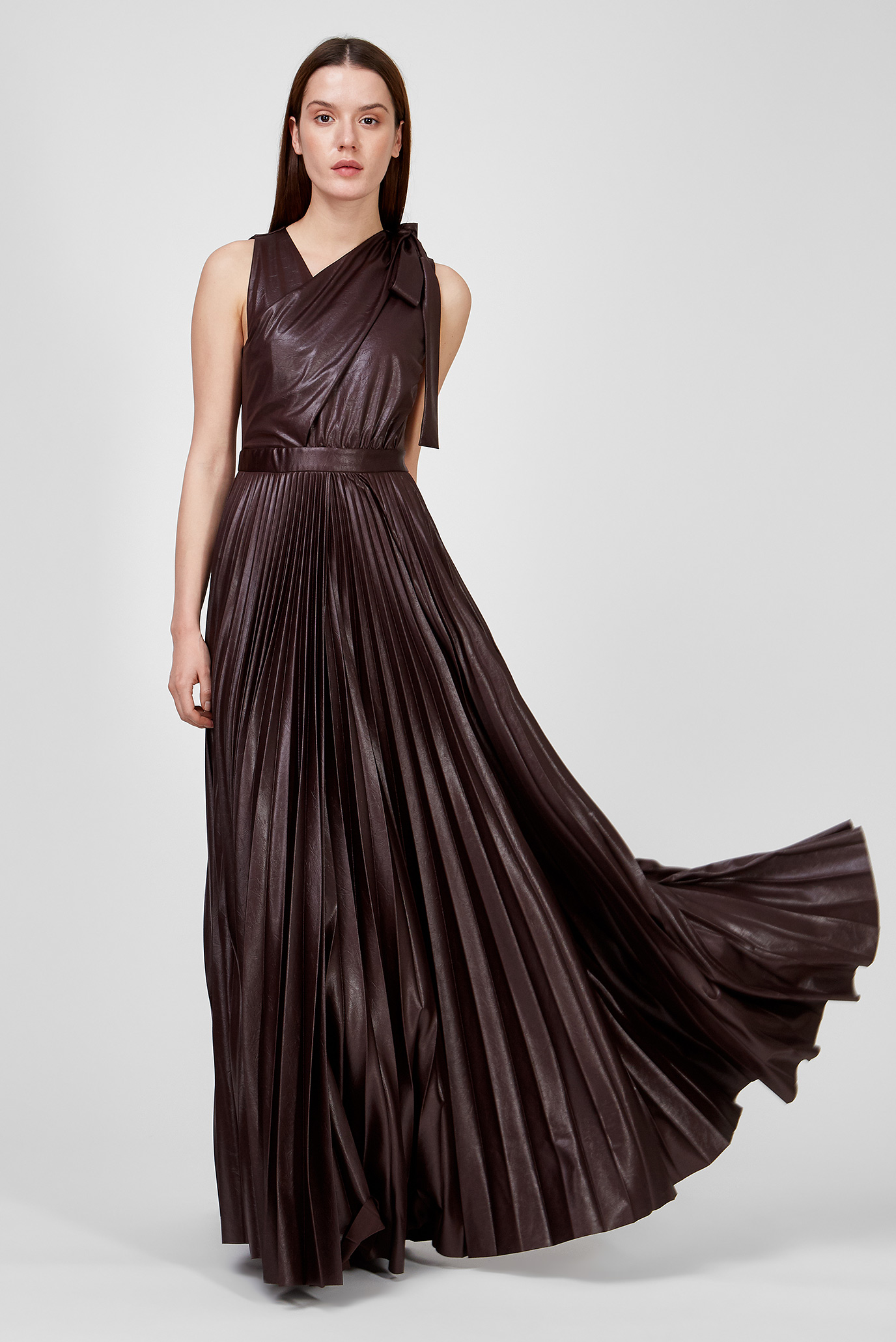 Жіноча темно-коричнева сукня 1
