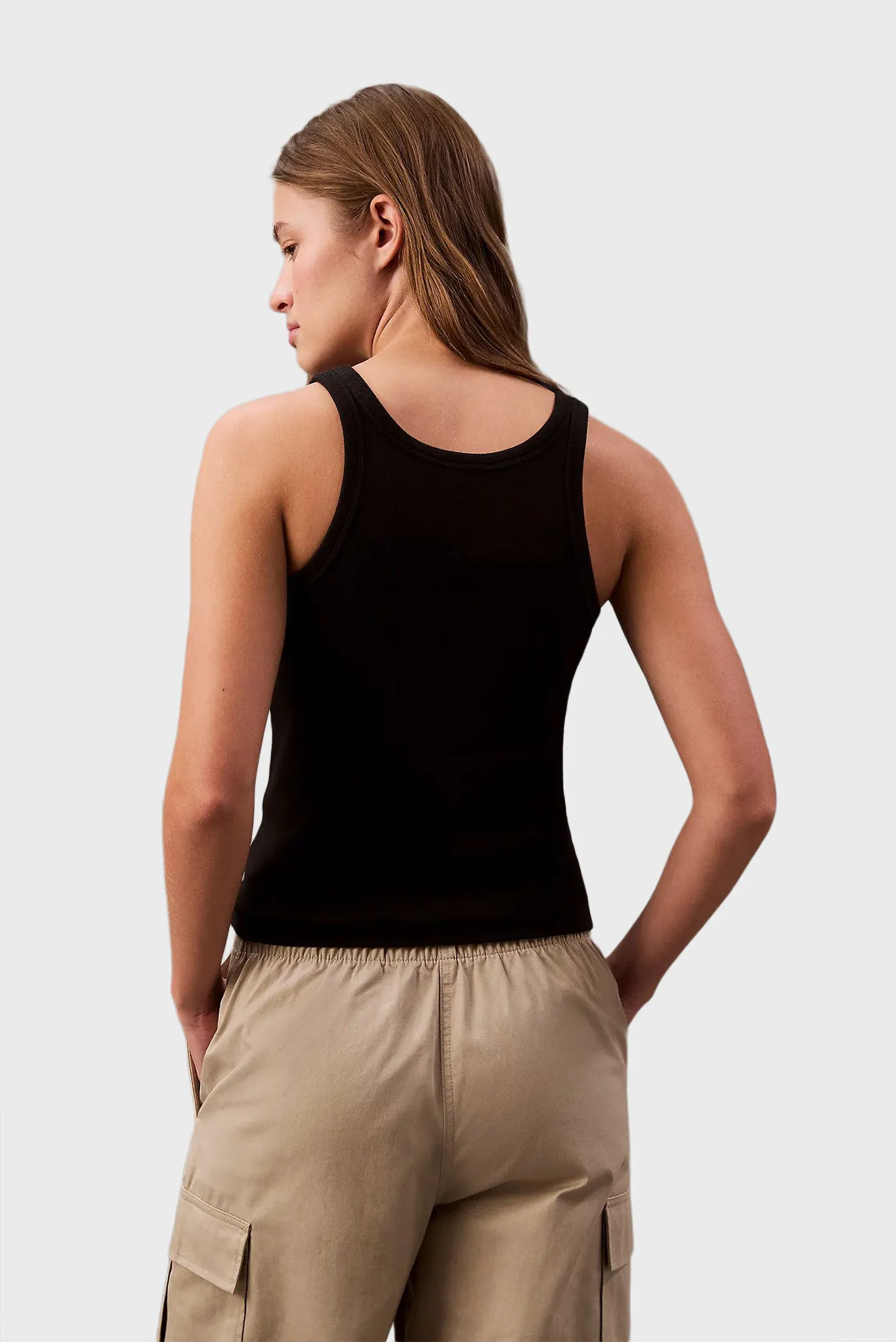 Женская черная майка SL Cotton Contour Rib CK Tank 3