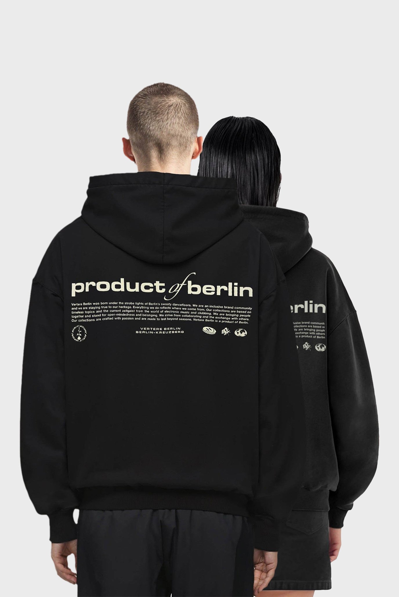 Черное худи PRODUCT OF BERLIN (унисекс) 1