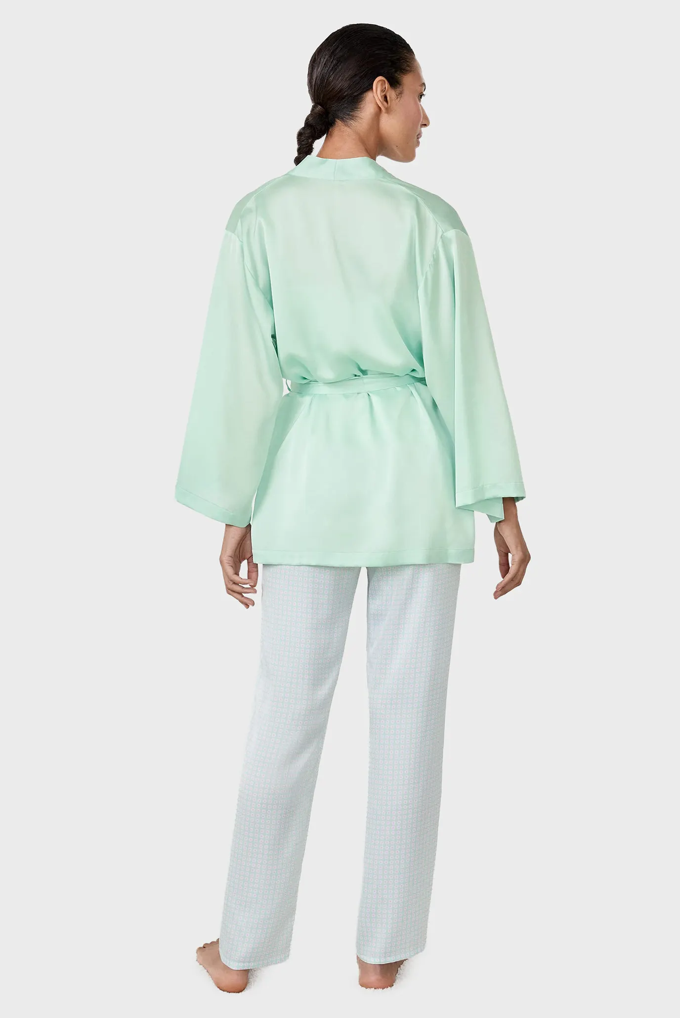 Женская мятная пижама (кардиган, топ, брюки) NAFILAH 3