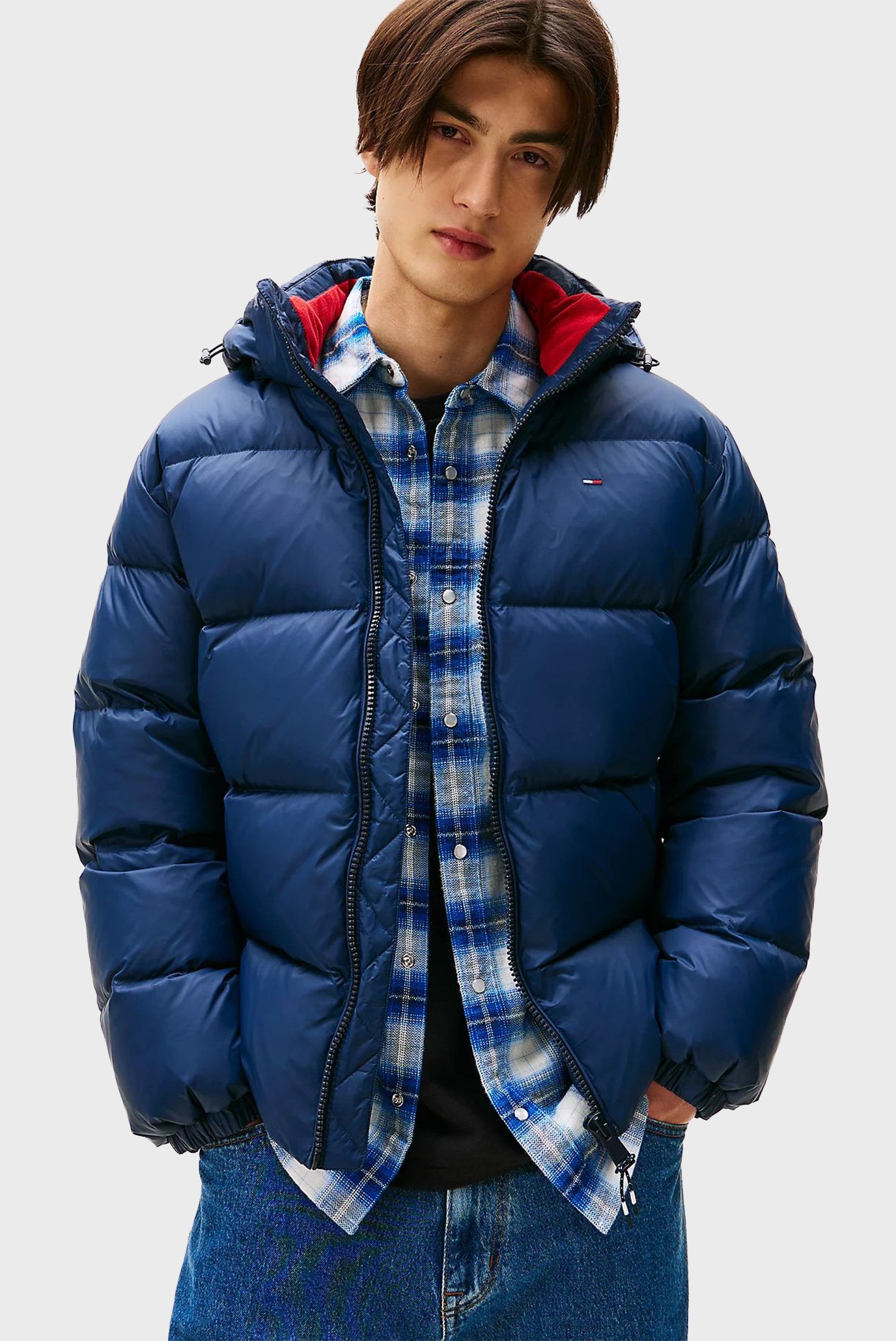 Мужская темно-синяя куртка ESSENTIAL Синий XL Tommy Jeans DM0DM19786 Мужская темно-синяя куртка ESSENTIAL Синий XL Tommy Jeans DM0DM19786