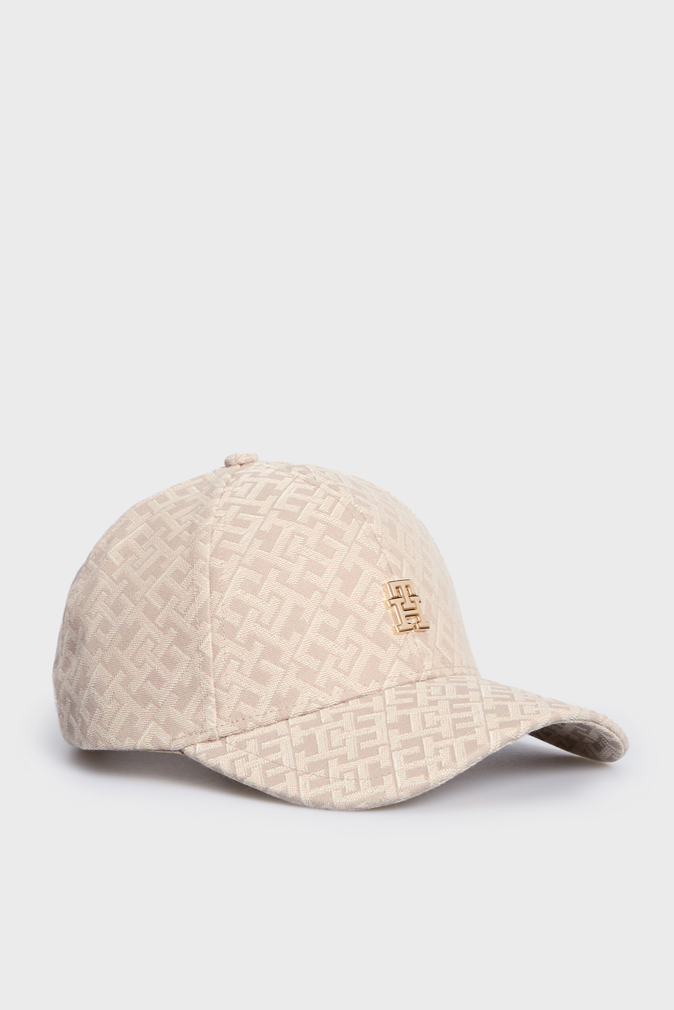 Женская бежевая кепка с узором TH MONOGRAM JACQUARD CAP 1