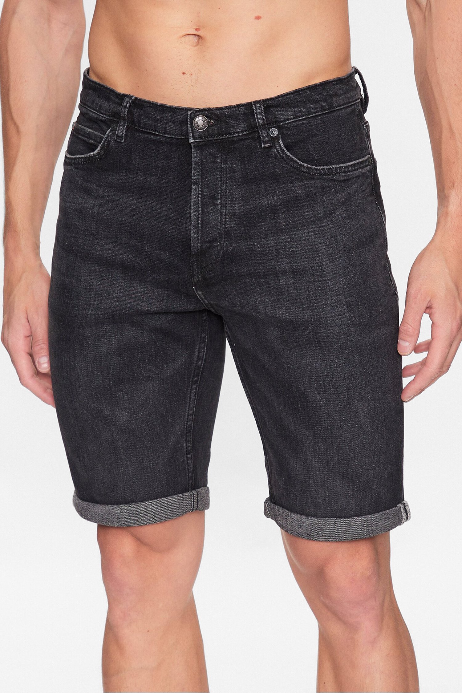 Чоловічі темно-сірі джинсові шорти 1