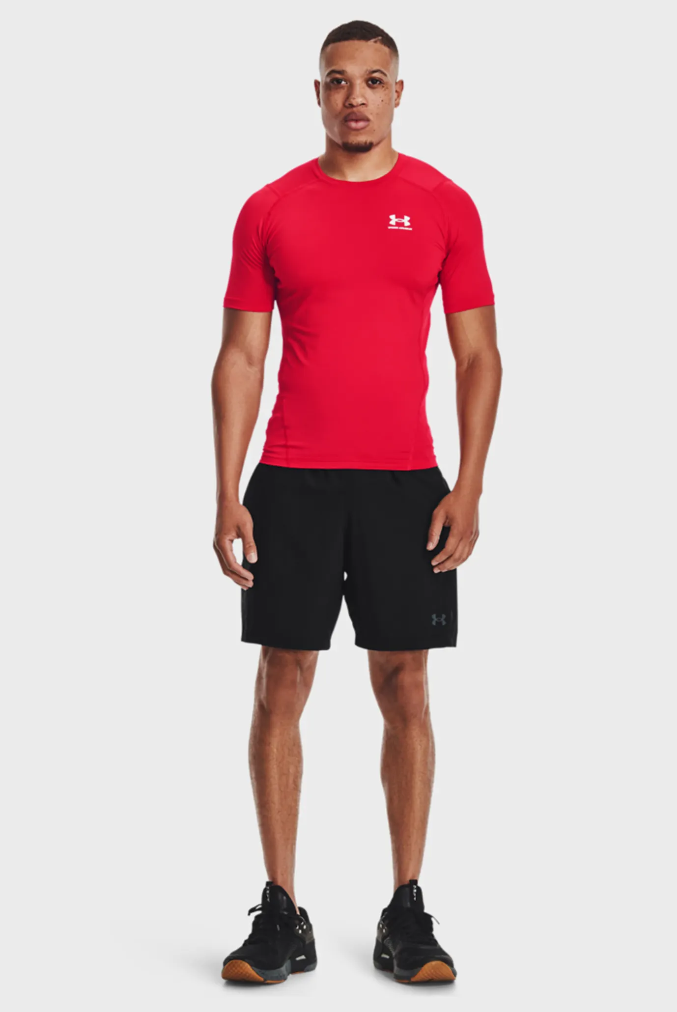 Мужская красная футболка UA HG Armour Comp SS 4