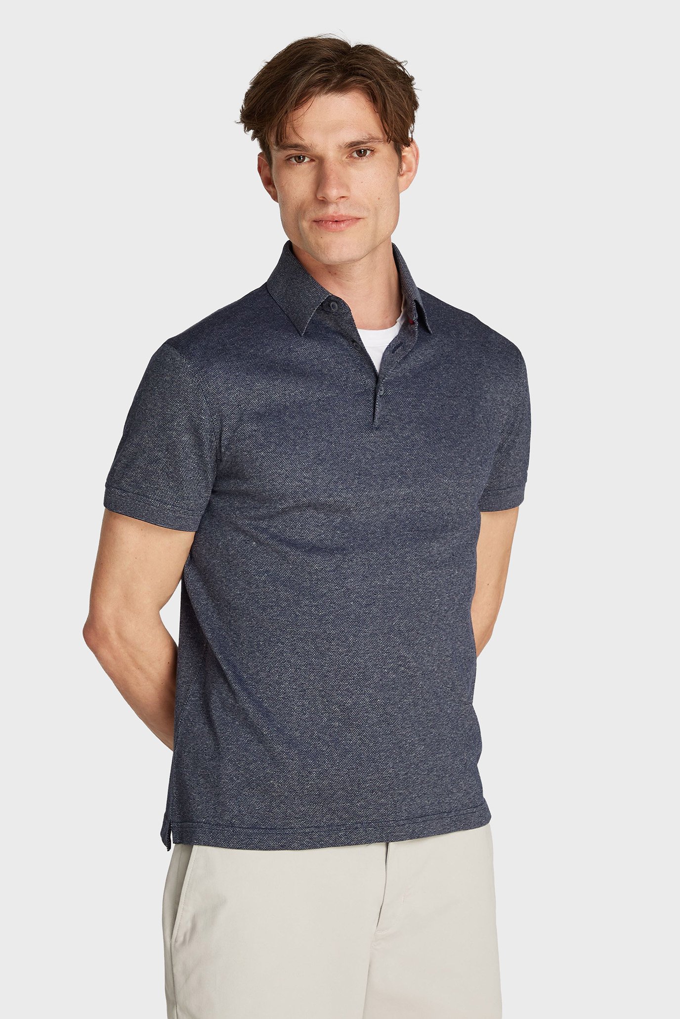 Мужское темно-синее поло DC DENIM LOOK Синий L Tommy Hilfiger MW0MW37419 Мужское темно-синее поло DC DENIM LOOK Синий L Tommy Hilfiger MW0MW37419