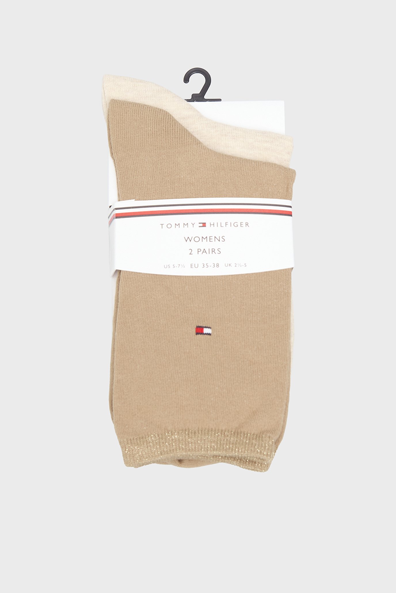 Женские бежевые носки (2 пары) CASUAL Бежевый 35-38 Tommy Hilfiger 371221 Женские бежевые носки (2 пары) CASUAL Бежевый 35-38 Tommy Hilfiger 371221