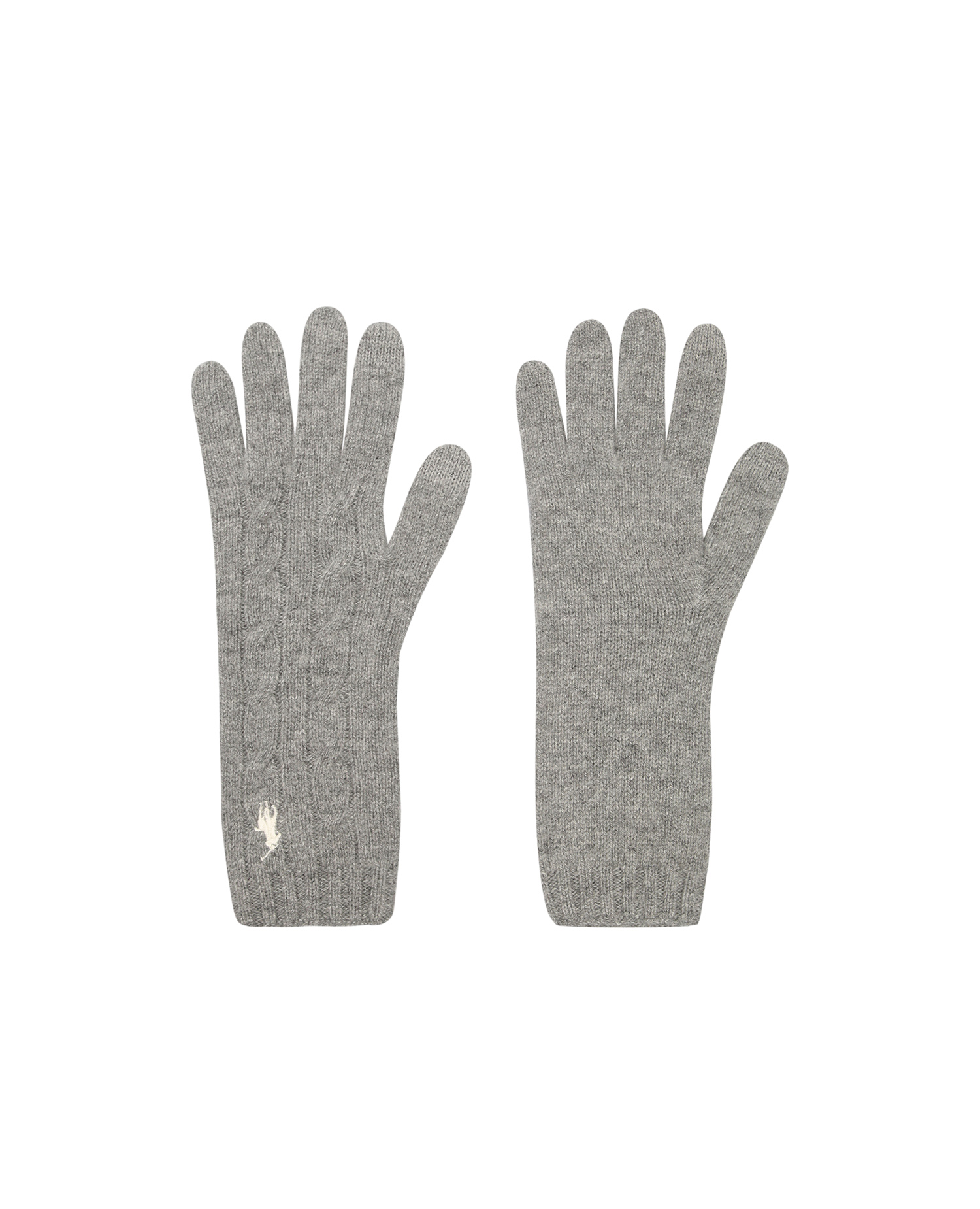 Женские серые шерстяные перчатки 1